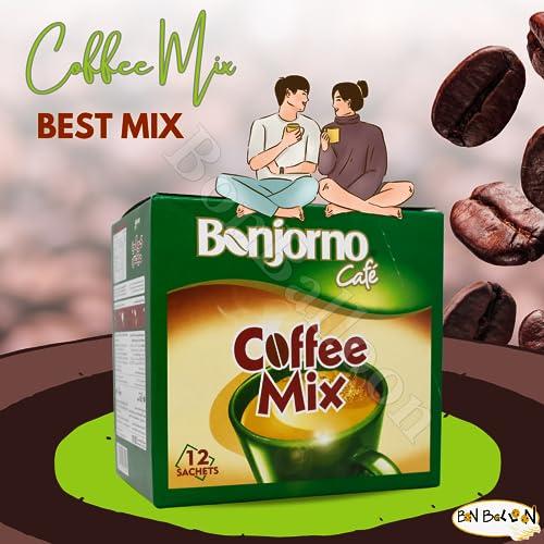 bonballoon Coffee Mix Bonjorno Cafe 2x1 With Instant Coffee & Creamer (1 Pack = 12 Sachets x 0.42 oz / 12 gm) Egyptian Egypt Kosher Halal