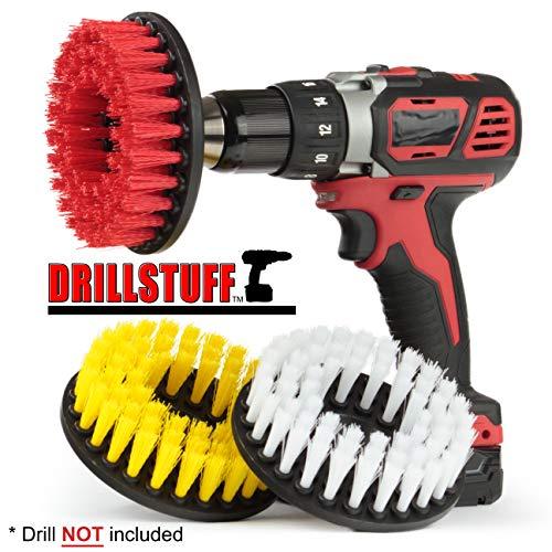 Drillstuff Cleaning Supplies - Drill Brush - Leather Cleaner - Shower Door - Upholstery - Carpet - Bathroom Accessories - Shower Cleaner - Bathtub - Tile - Outdoor - Scrub Brush - Garden - Bird Bath - Granite