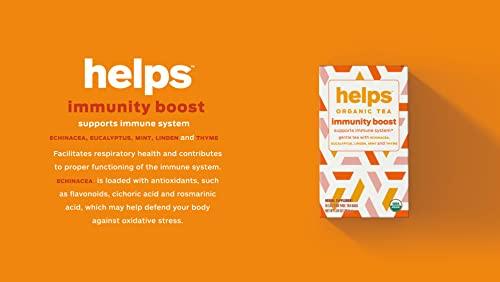 HELPS PHARMADUS BOTANICALS HELPS TEAS | Helps Immunity Boost | Organic herbal blend of Echinacea, Eucalyptus, Mint, Linden, Thyme and Natural Honey Flavor. Facilitates Respiratory Health | 16 Tea Bags - Pack of 6 |