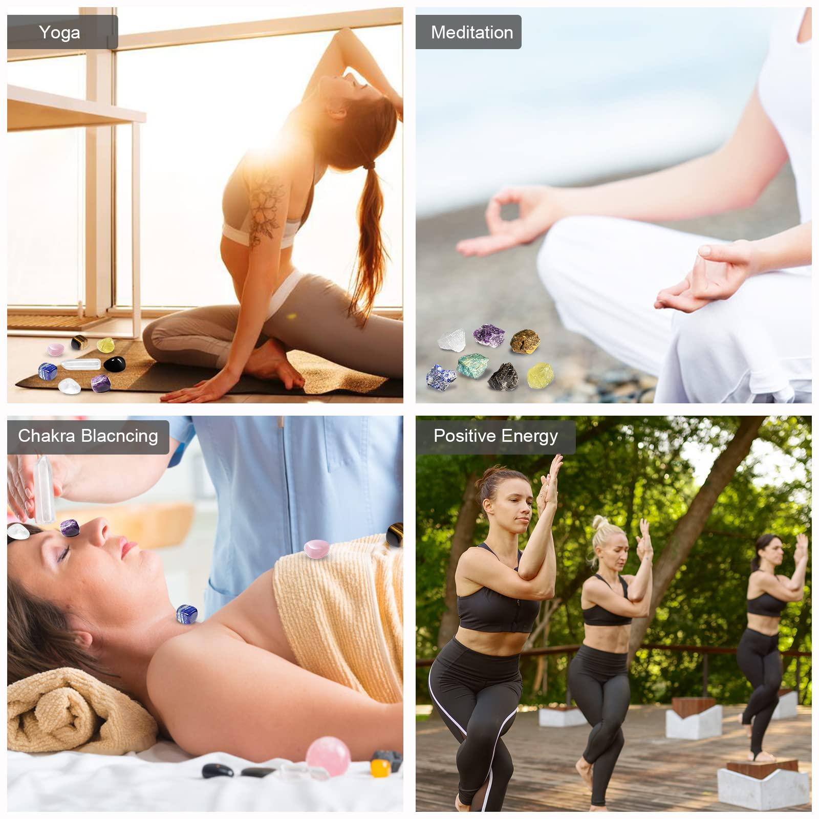 TATOODAA Healing Crystals Set 28 Pcs Real Crystals and Healing Stones Kit,Energy Crystals for BeginnersMeditation Yoga,Natural Selenite Crystals,7 Raw Chakra Stones,Crystals Gifts for Women