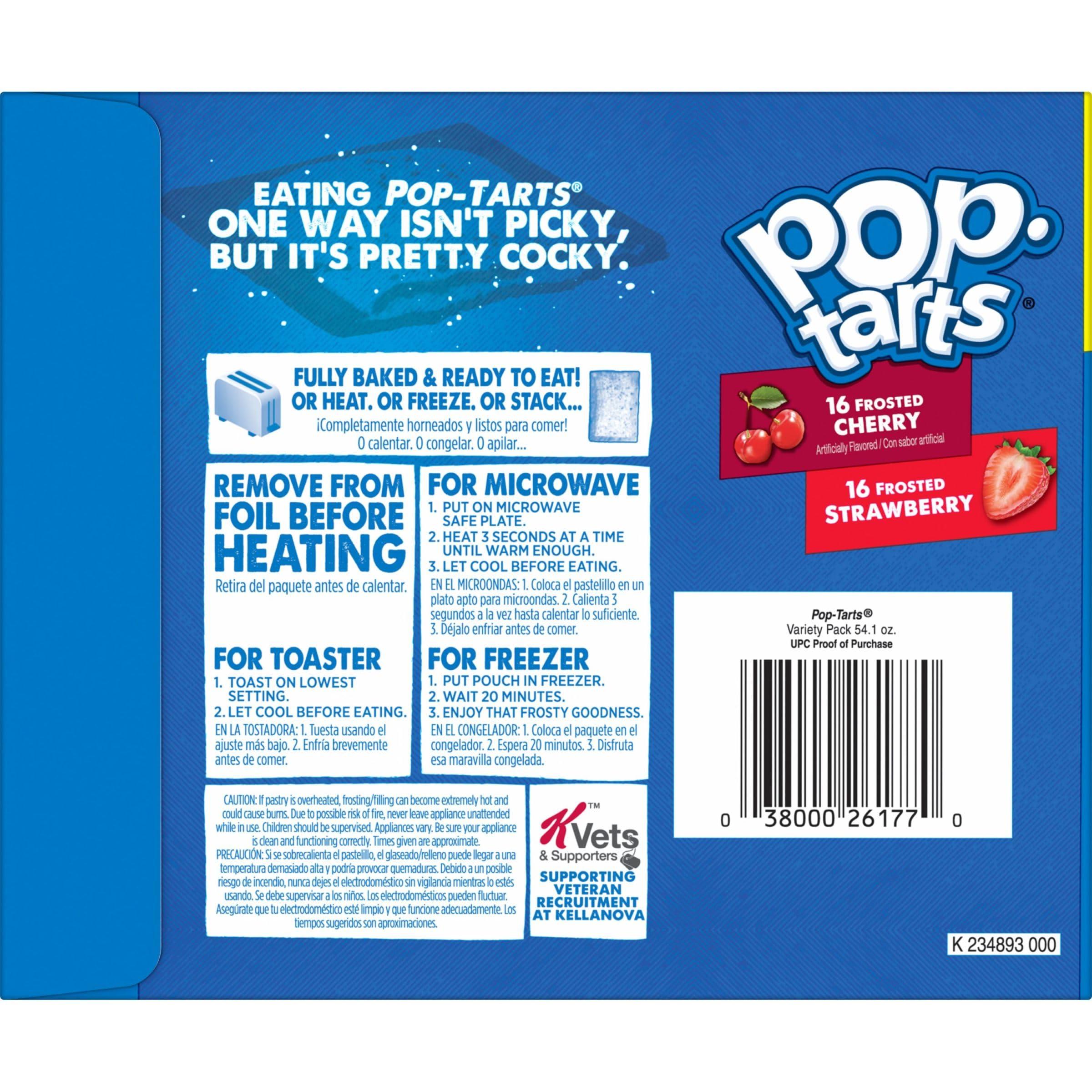 Pop-Tarts Pop-Tarts Toaster Pastries, Breakfast Foods, Kids Snacks, Variety Pack, 54.1oz Box (32 Pop-Tarts)