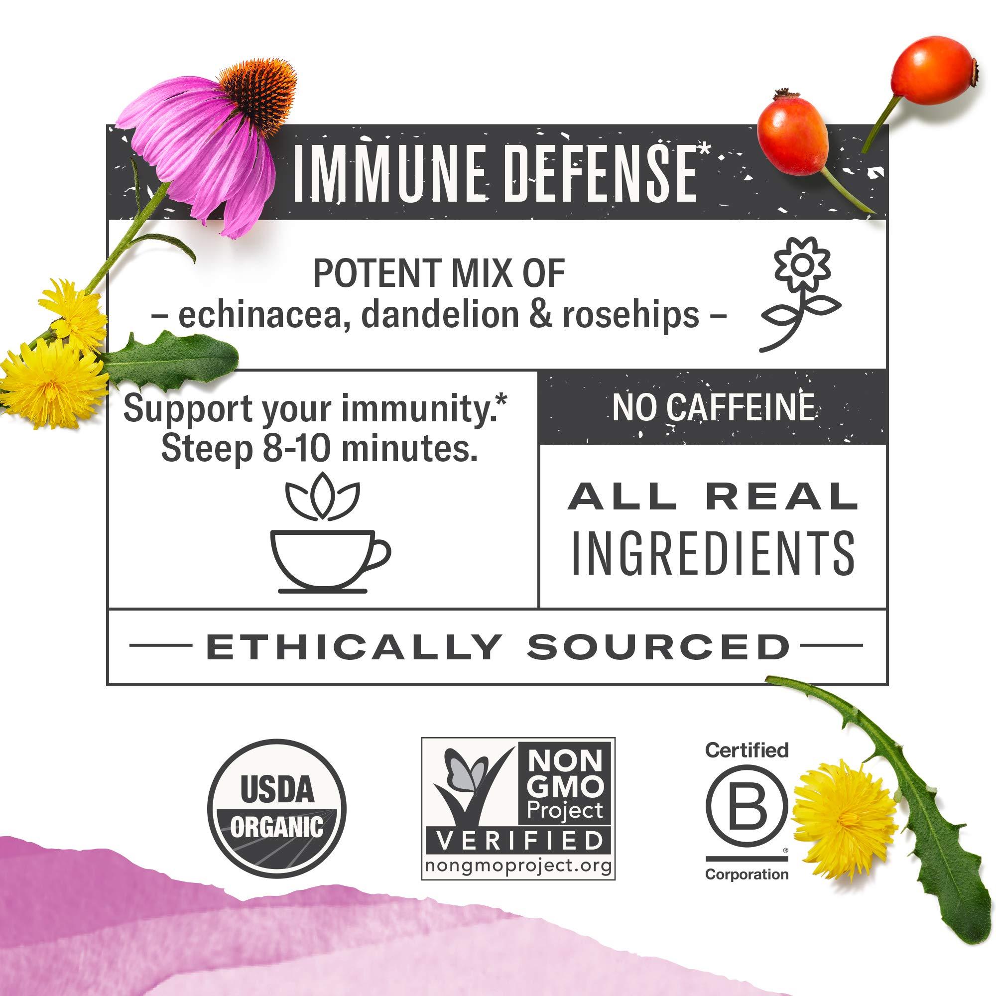 Numi Numi Organic Immune Boost Tea, 16 Tea Bags (Pack of 3), Echinacea, Dandelion and Rosehips, Caffeine Free