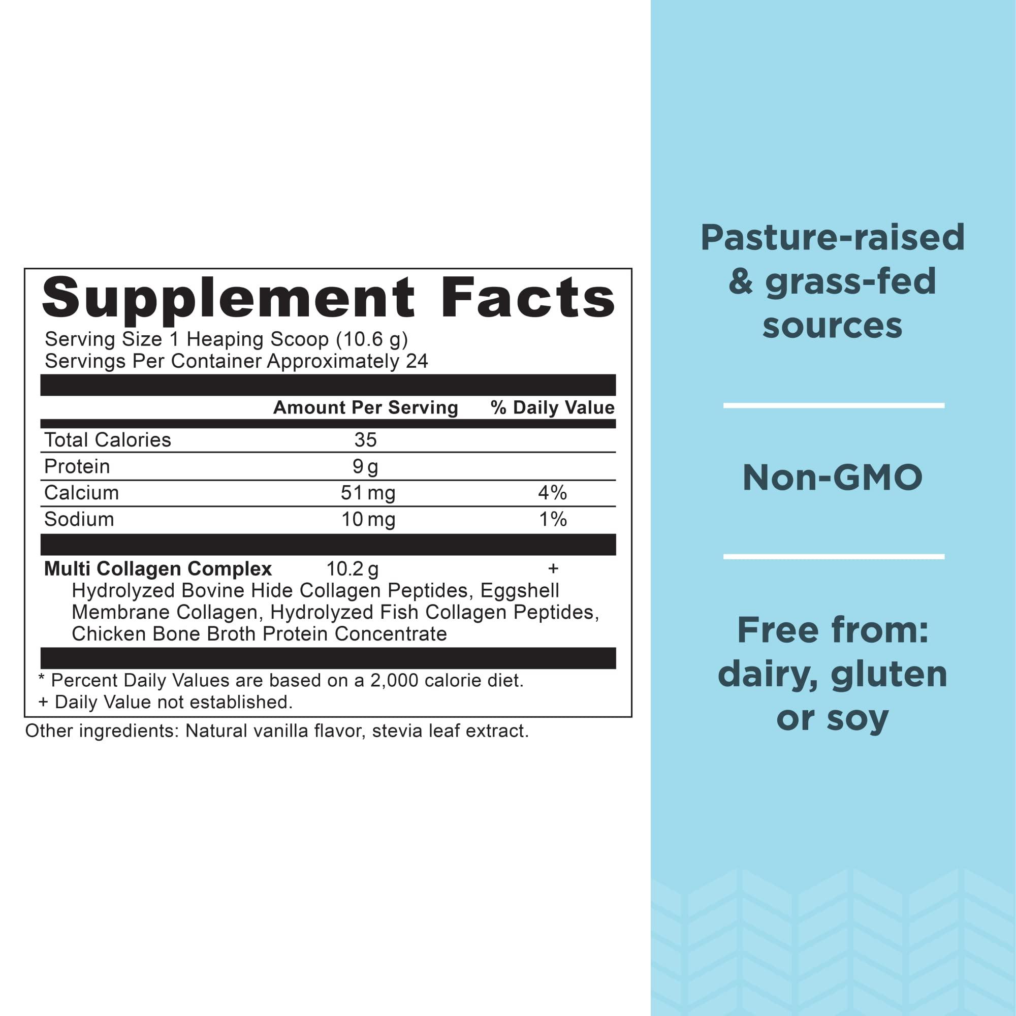 Ancient Nutrition Ancient Nutrition Multi Collagen Protein Powder, Unflavored, 24 Servings + Multi Collagen Protein Powder, Vanilla, 24 Servings