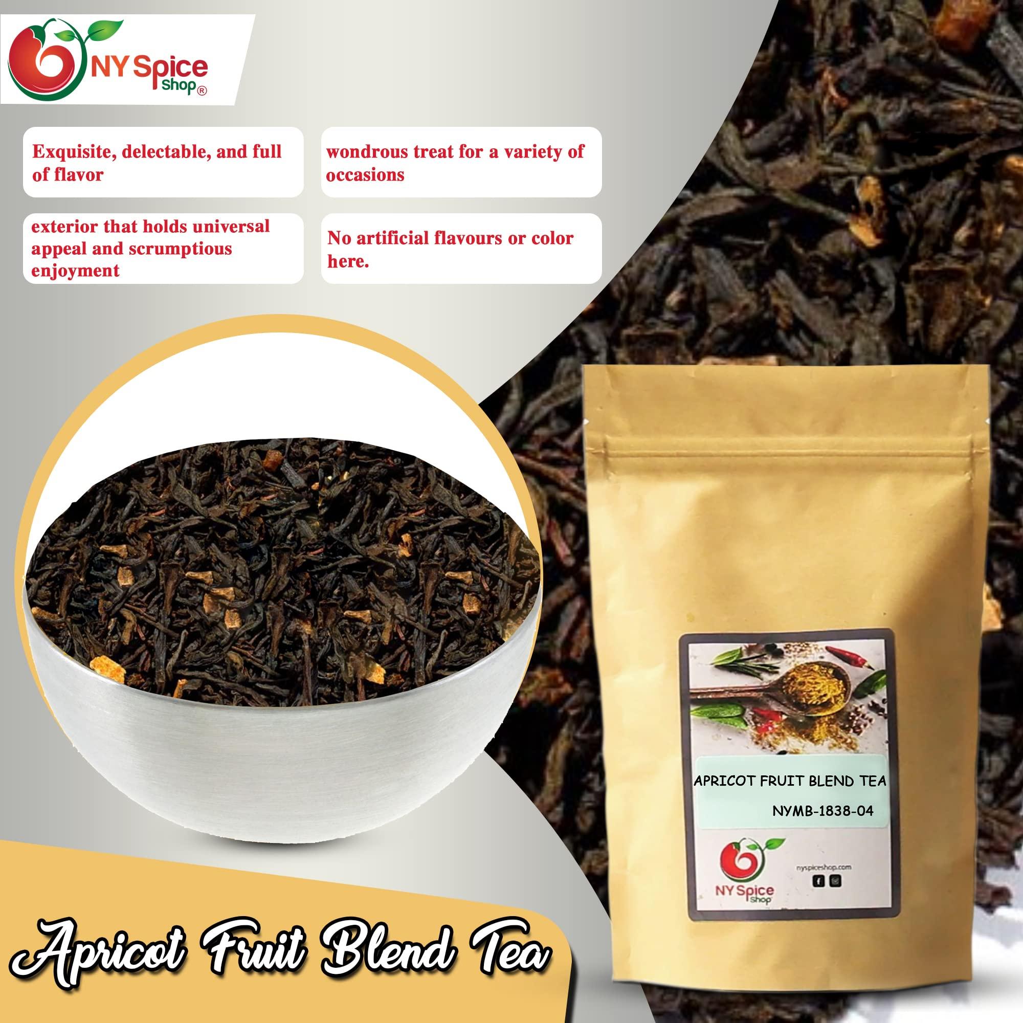 NY Spice Shop NY SPICE SHOP Apricot Fruit Blend Herb Tea Herbal Leaves All Natural Flavored Loose Leaf For Teas Lovers (16 Ounces)