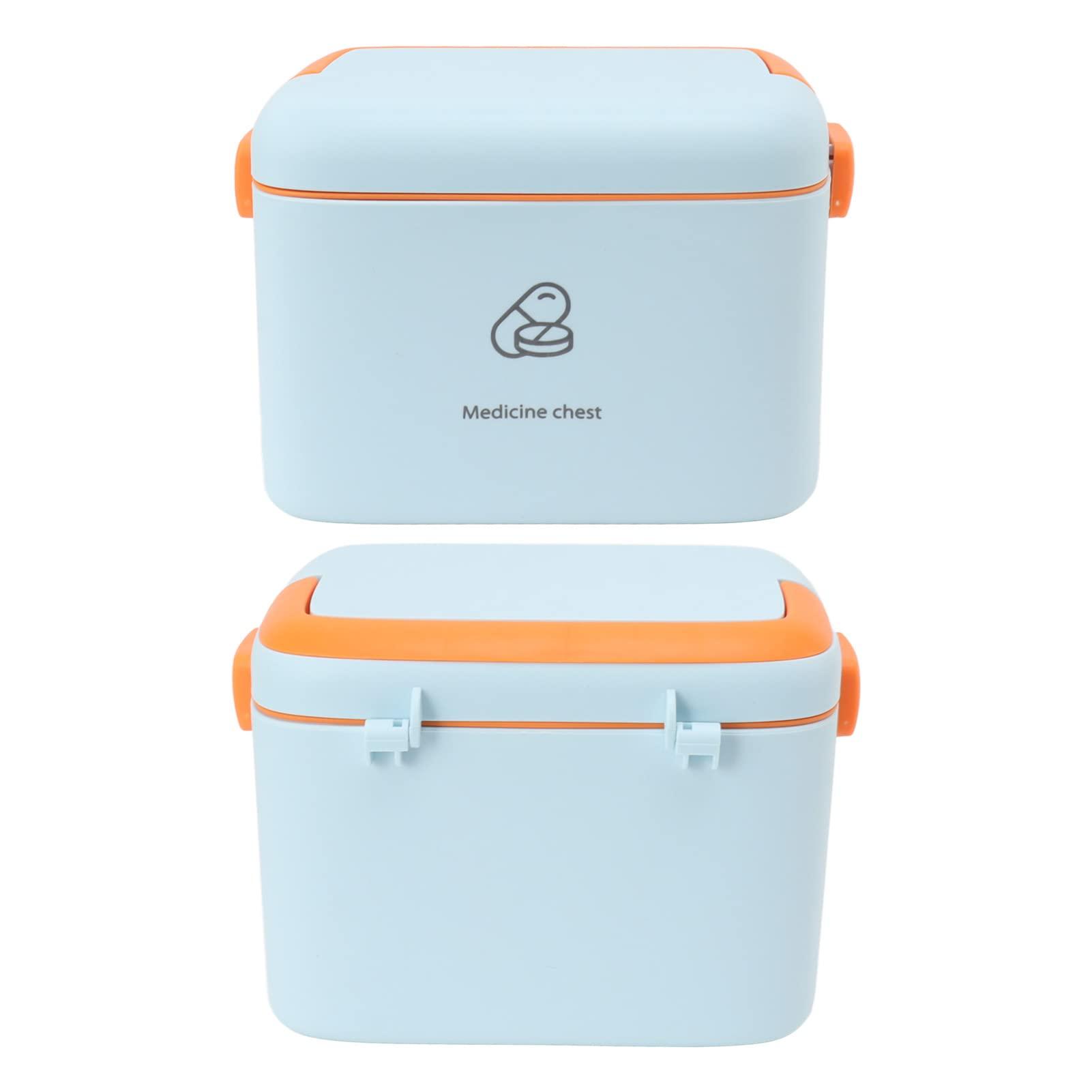 Kuuleyn Kuuleyn Portable Medicine Box, Plastic First Aid Storage Box, Large Medicine Storage Box Organizer Container Family Emergency Medicine Case with Removable Tray(A)