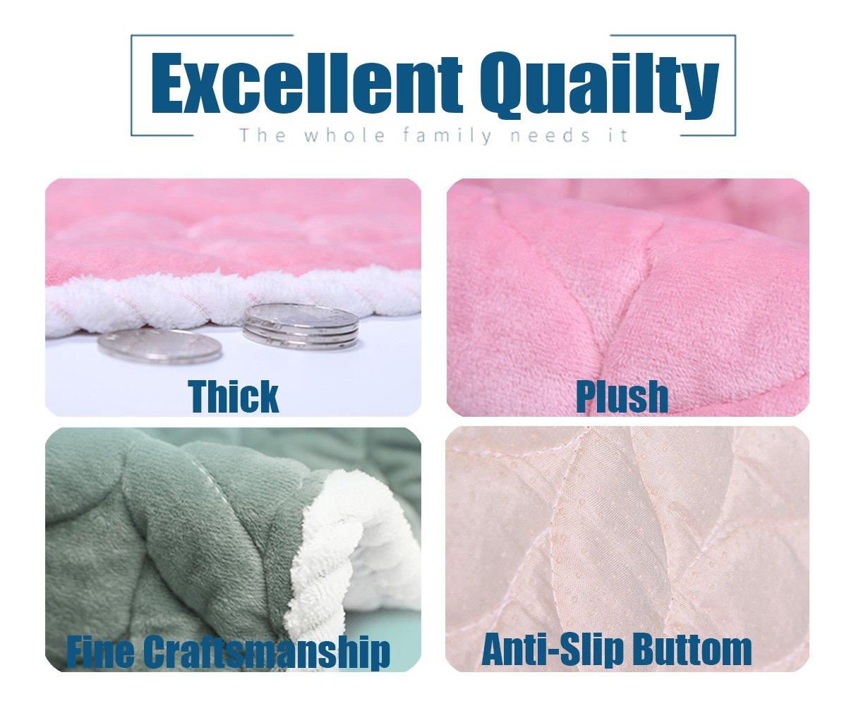 Liveinu Liveinu Plush Fleece Incontinence Underpads Waterproof Reusable Incontinence Bed Pad Washable Incontinence Underpads 8 Cups Absorbency Mattress Protector for Adults, Kids and Pets Beige 35"x70"
