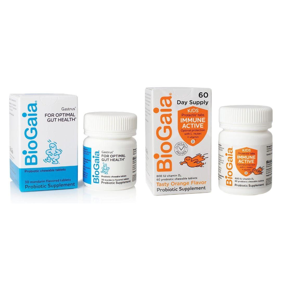 BioGaia BioGaia Protectis Immune Active Kids Probiotic Gastrus Chewable Tablets Bundle