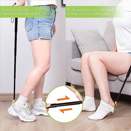 JFMkaer Sock Aid Device for Seniors, Easy On Easy Off Device for Putting On Socks and Removing Socks Or Stockings, Sock Assistant Device No Bending, Sock Puller Aid for Men and Women with Limited Mobility