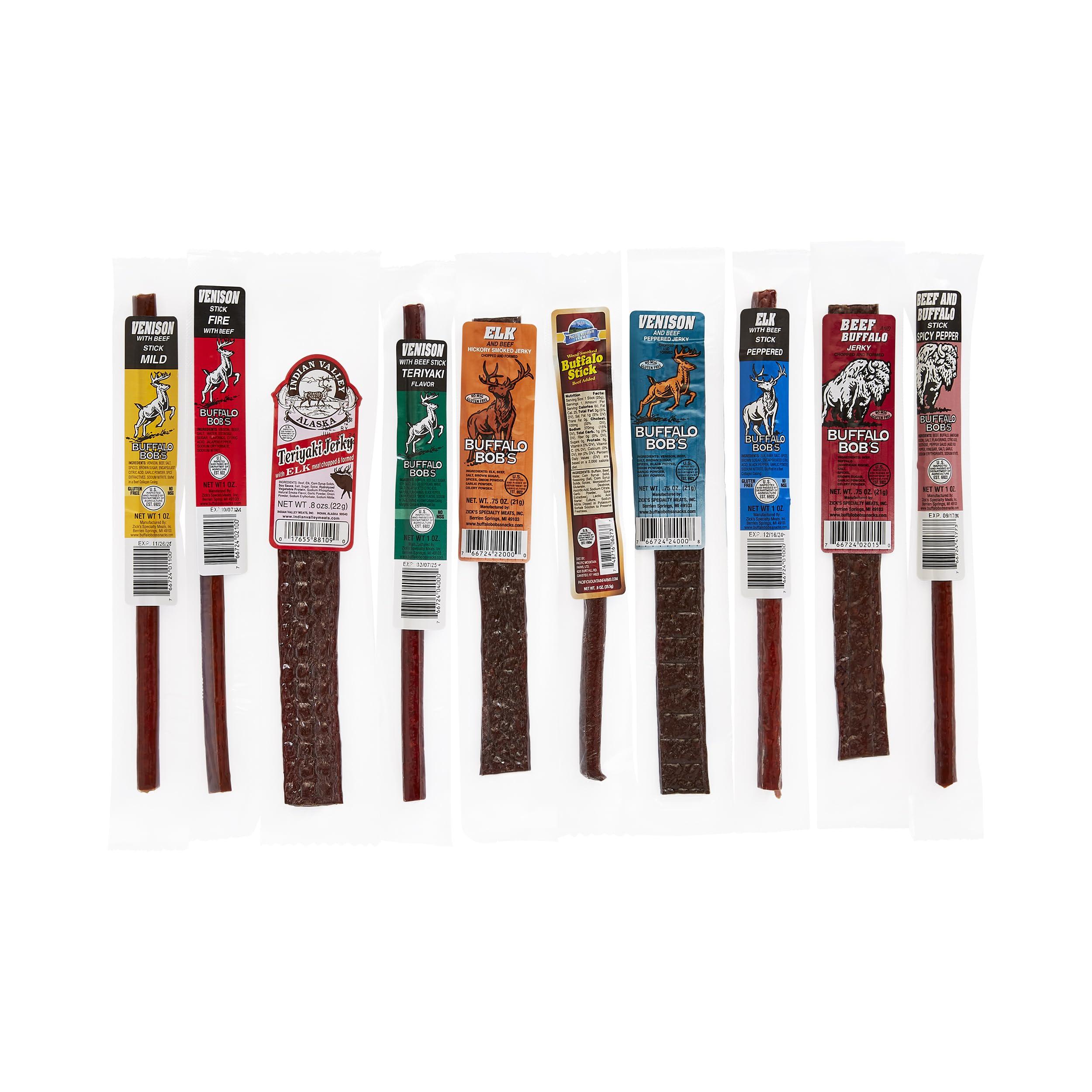 Jerky Dynasty Jerky Dynasty Exotic Meat Stick Snack Mix - Slim Variety Pack, High-Protein Keto Snack with Premium Ingredients, Unique Flavors for Adventurous Tastes, Gift For Men (10 pack)