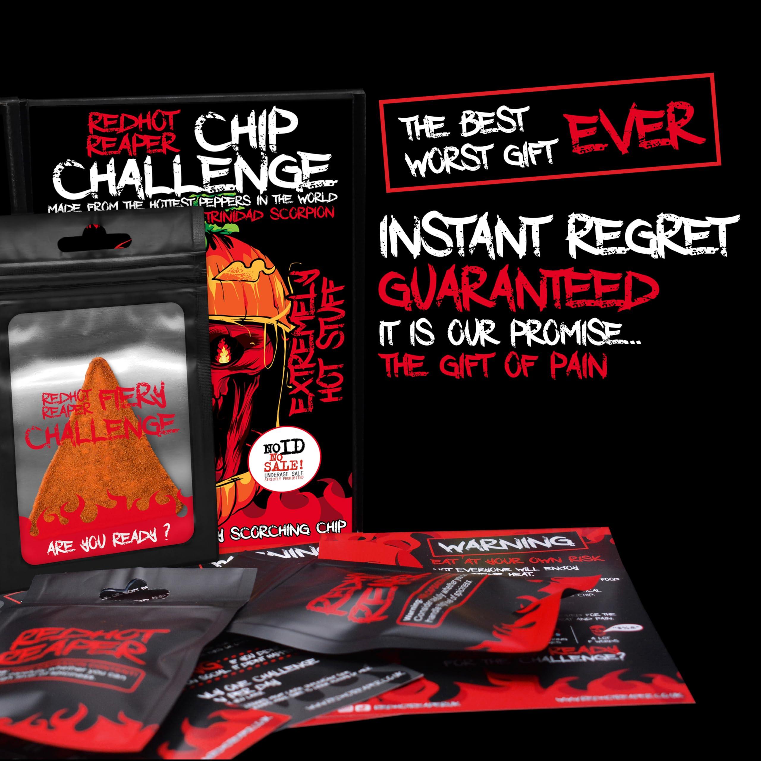 Red Hot Reaper Red Hot Reaper 1x Chip Challenge Hottest Chip Halloween Carolina Reaper Spicy Challenge - Stupidly Spicy Hot Chip