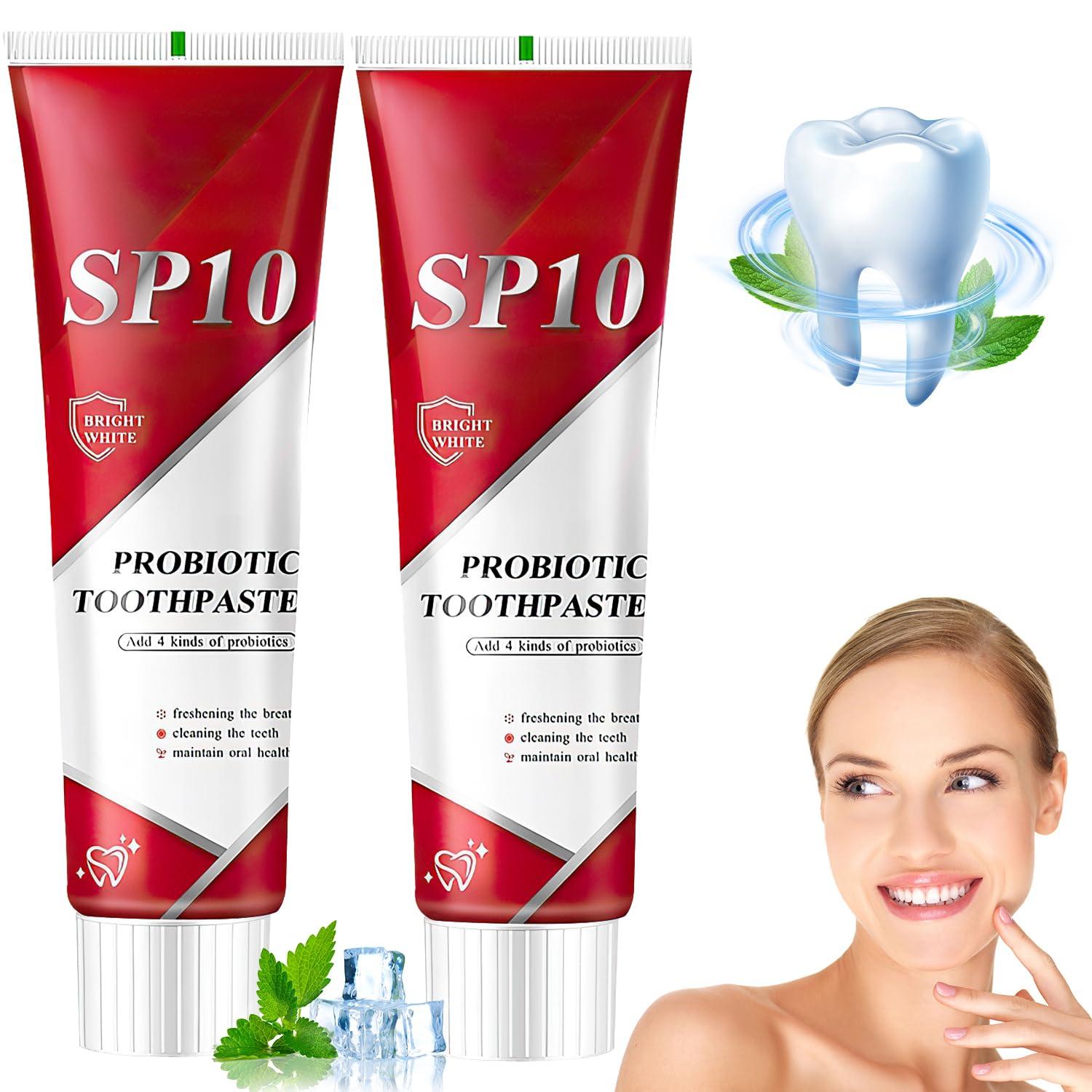 Mrryiio Sp10 Probiotic Toothpaste,Sp-10 Ultra Whitening Toothpaste,Probiotics Bright White Toothpaste,Sp-10 Probiotic Toothpaste,Sp10 Toothpaste,Fresh Breath,Deep Cleaning Care Toothpaste2Pcs