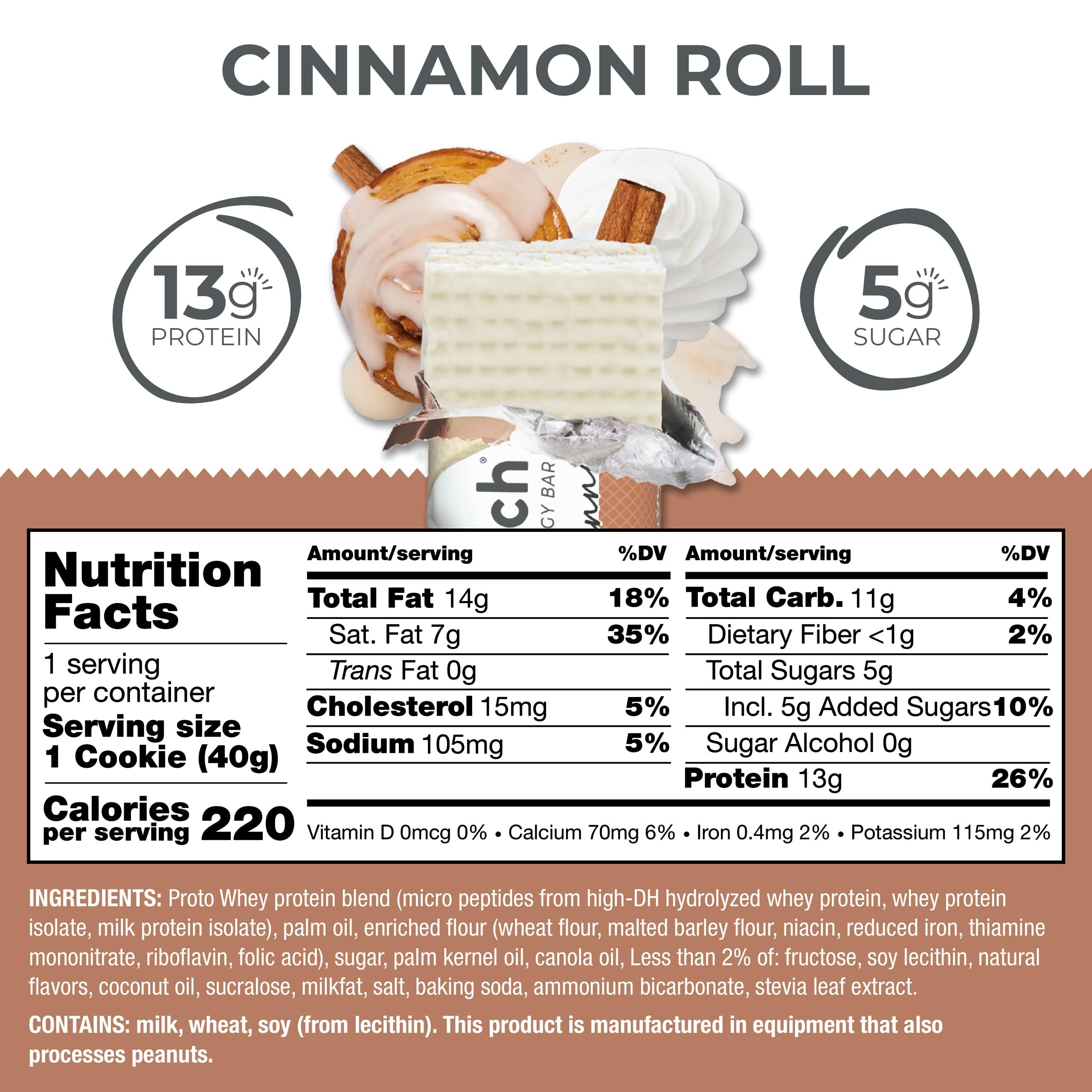 Power Crunch Power Crunch Protein Wafer Bars, High Protein Snacks, Peanut Butter Fudge, 1.4 Ounce (12 Count) and Cinnamon Roll, 1.4 Ounce (12 Count)