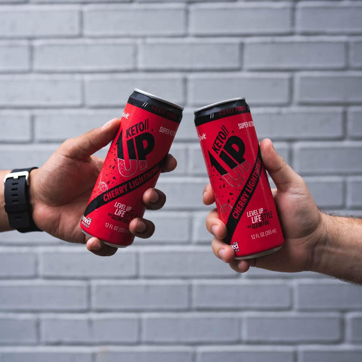 PRVIT The Cherry Lightning Keto//Up Drink Ready-to-Drink Ketones for Focus for Men and Women - 12 Pack