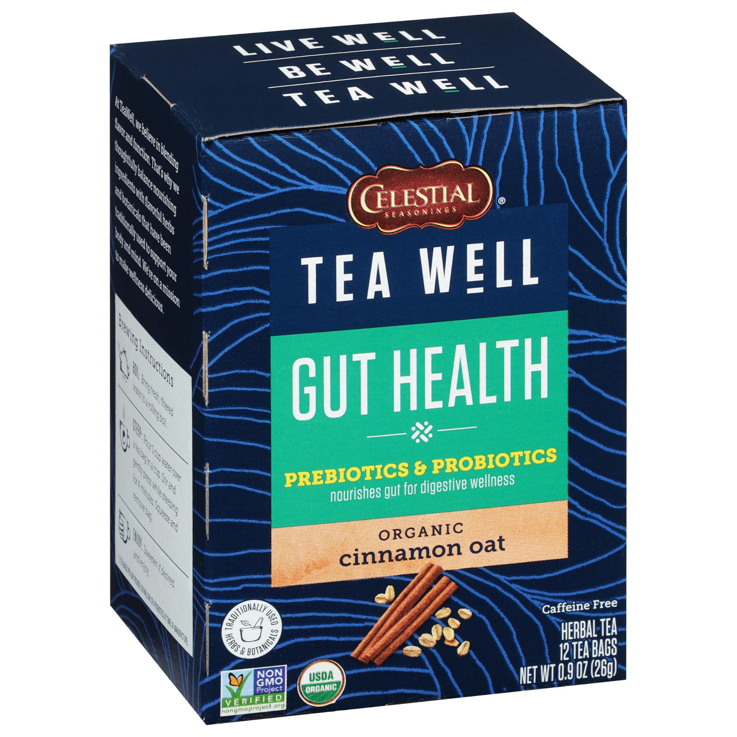 Celestial Seasonings Celestial Seasonings TeaWell Herbal Tea, Gut Health, Organic Cinnamon Oat, 12 Count