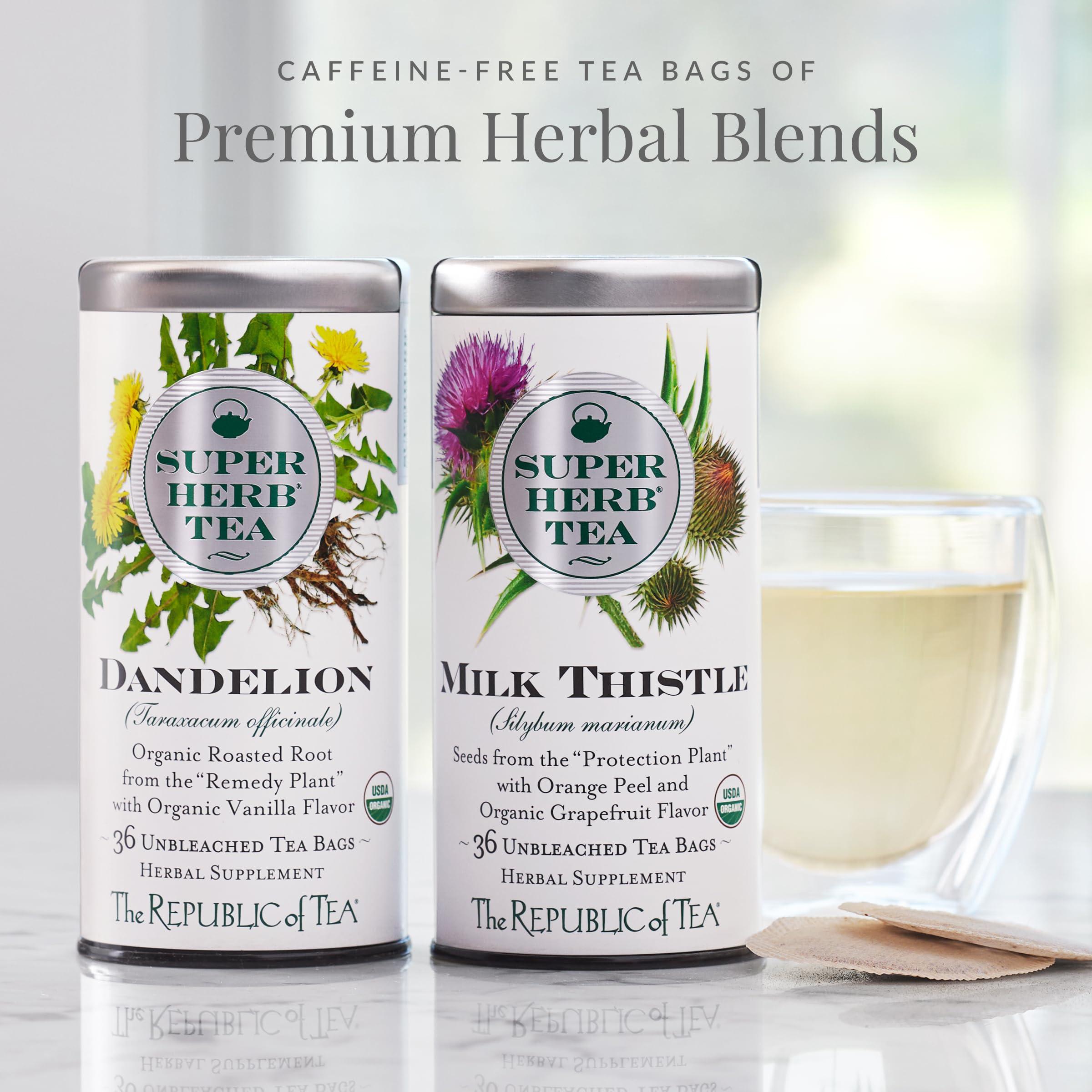The Republic of Tea The Republic of Tea Organic Dandelion SuperHerb Tea Tin, 36 Herbal Tea Bags, Naturally Caffeine-Free