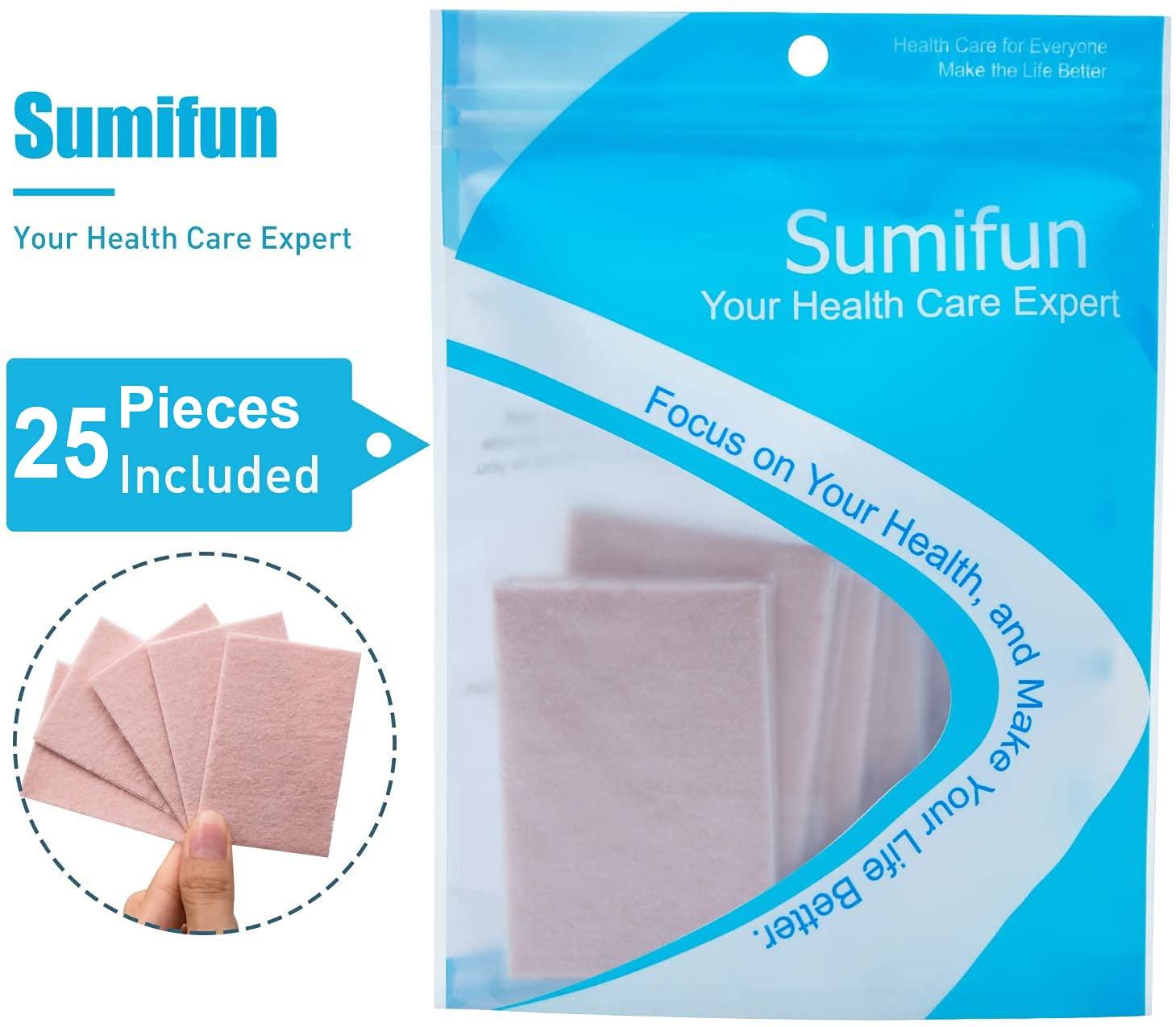 Sumifun Moleskin Padding Blister Tape for Feet - Sumifun 25 Sheets Moleskin Pads for Blisters Adhesive Mole Skin Patch Blister Prevention Blister Pads for Feet, Heels and Toes, Calluses, Reduce Friction Pain