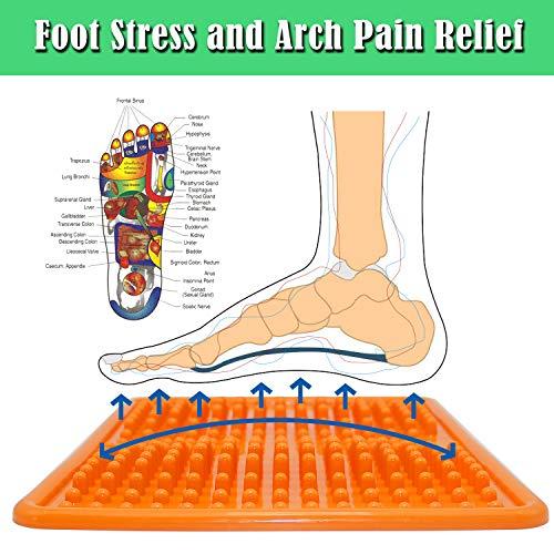 GuanZo Foot Massager Mat, Acupressure Relaxation Reflexology Mat for Plantar Fasciitis, Heel, Arch Pain & Stress (Orange)