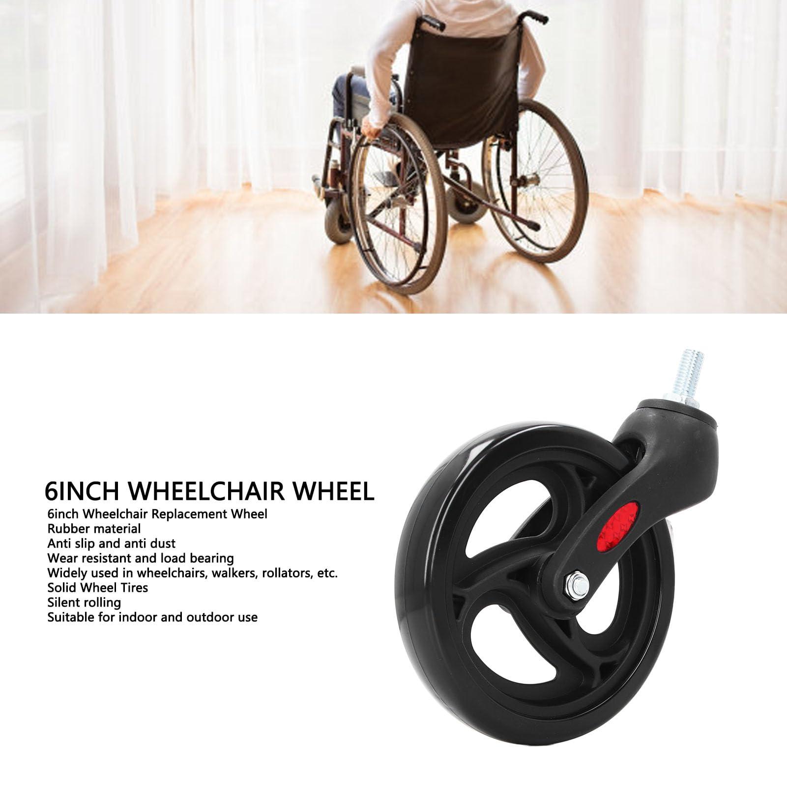 Dioche 6 inch Wheelchair Front Castor Wheel, Heavy Duty Replacement Wheel with Axle, Wide Compatibility