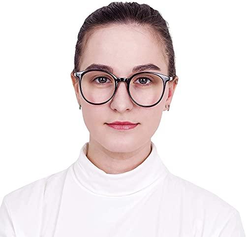 LifeArt LifeArt Blue Light Blocking Glasses, Anti Eyestrain, Computer Reading Glasses, Gaming Glasses, TV Glasses for Women Men, Anti Glare (Clear Grey, 3.25 Magnification)