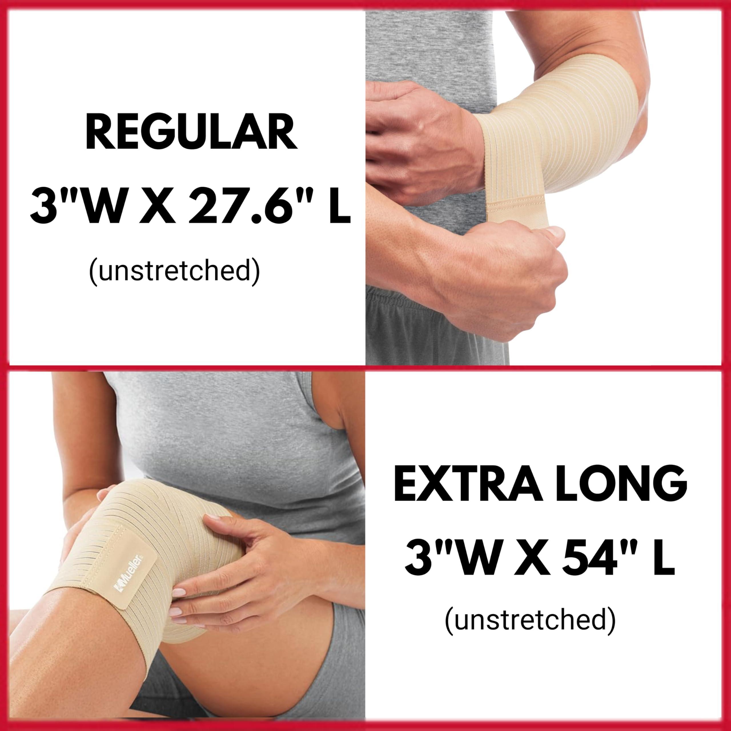 MUELLER MUELLER Sports Medicine All-Purpose Support Wrap for Men and Women, Adjustable Compression for Joint and Muscle Support, Beige, Regular (Pack of 1)