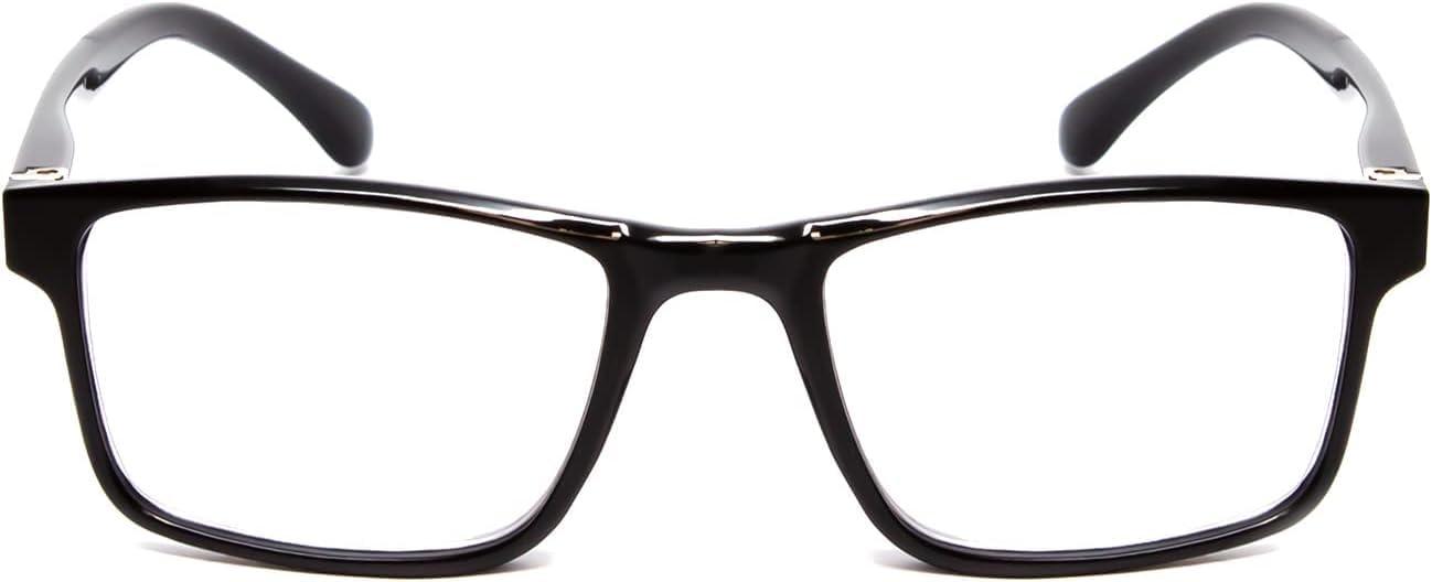 Calabria Calabria L2007 Rectangular Reading Glasses +2.25 Black Men Women Single Power Reader Stylish Trendy Durable Modern Eyeglass