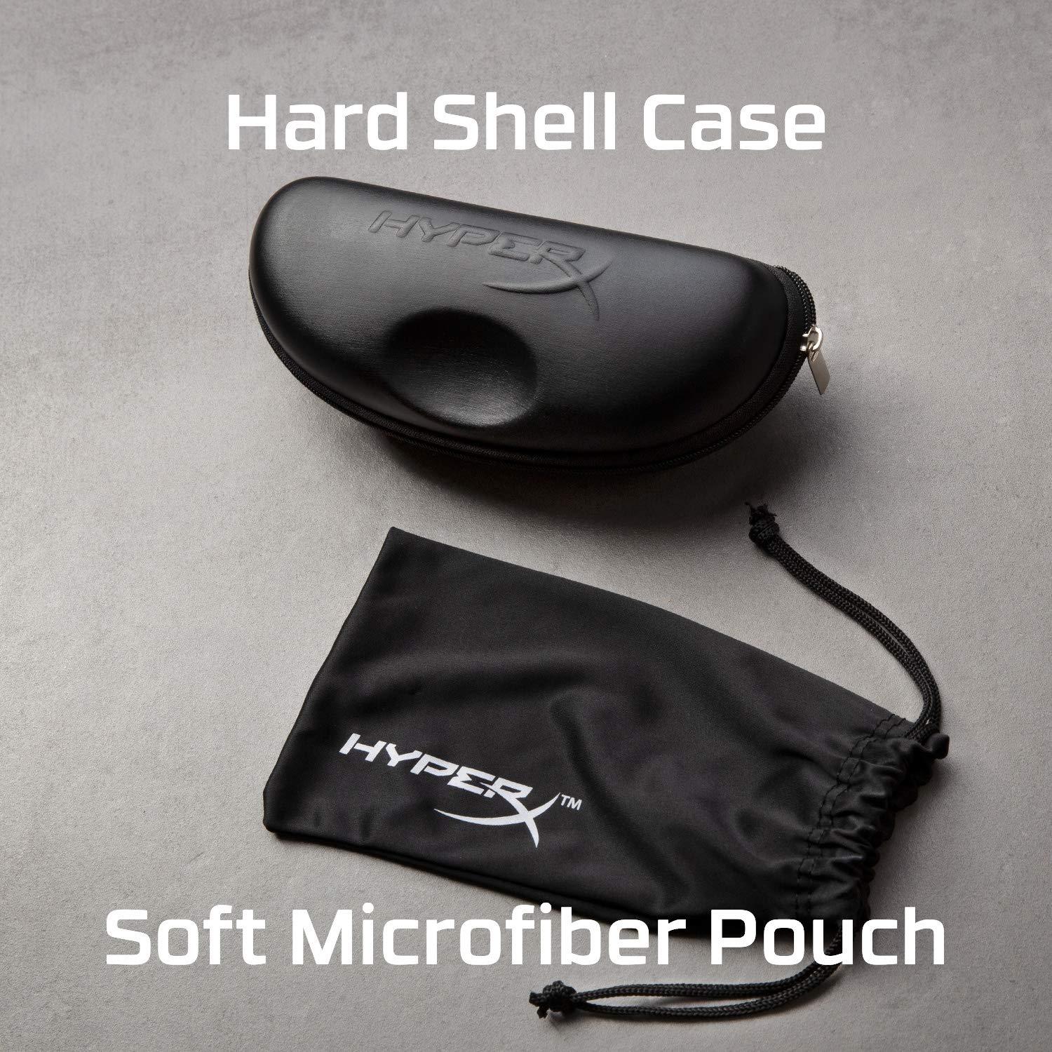 HyperX HyperX Spectre Stealth - Youth 10+ Gaming Eyewear, Blue Light Blocking Glasses, UV Protection, Acetate Frame, Stainless Steel Temples, Crystal Clear Lenses, Microfiber Bag, Hard Case – Square Black