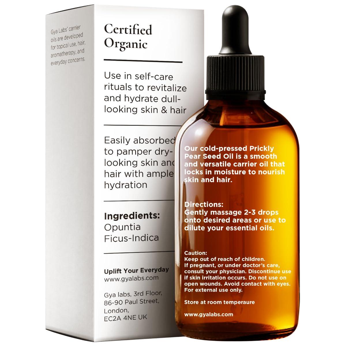 Gya Labs Gya Labs Organic Prickly Pear Seed Oil for Face - 100% Pure Natural Prickly Pear Carrier Oil for Skin, Hair, Nails (1 Fl Oz)