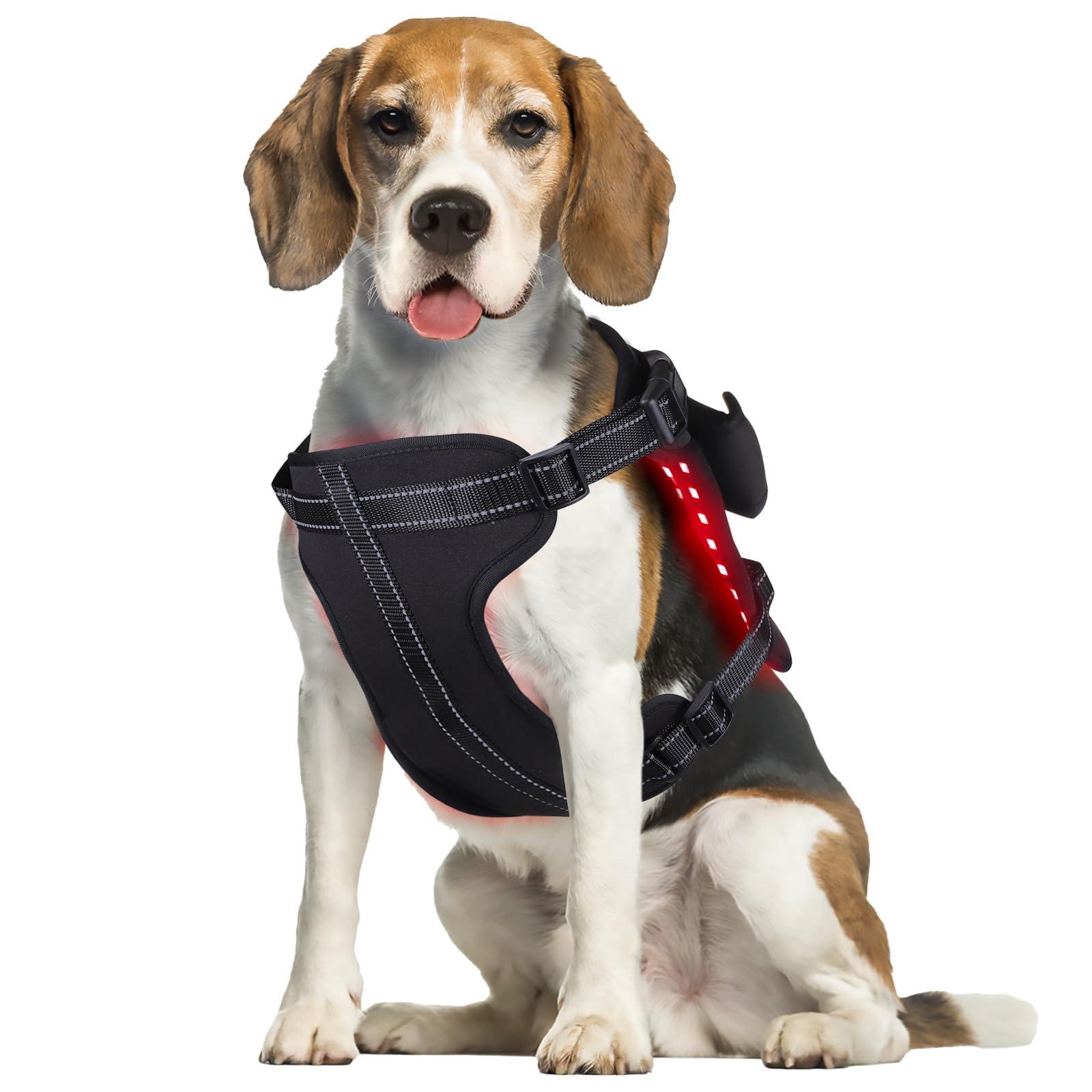 Dialudon Dialudon Dog Back Brace with Red Infrared Light Therapy for Muscle Joint Pain Relief, Red Light Therapy Devices for Dogs Home Light Therapy Adjustable Wrap for Arthritis, Back Pain, Surgical Recovery