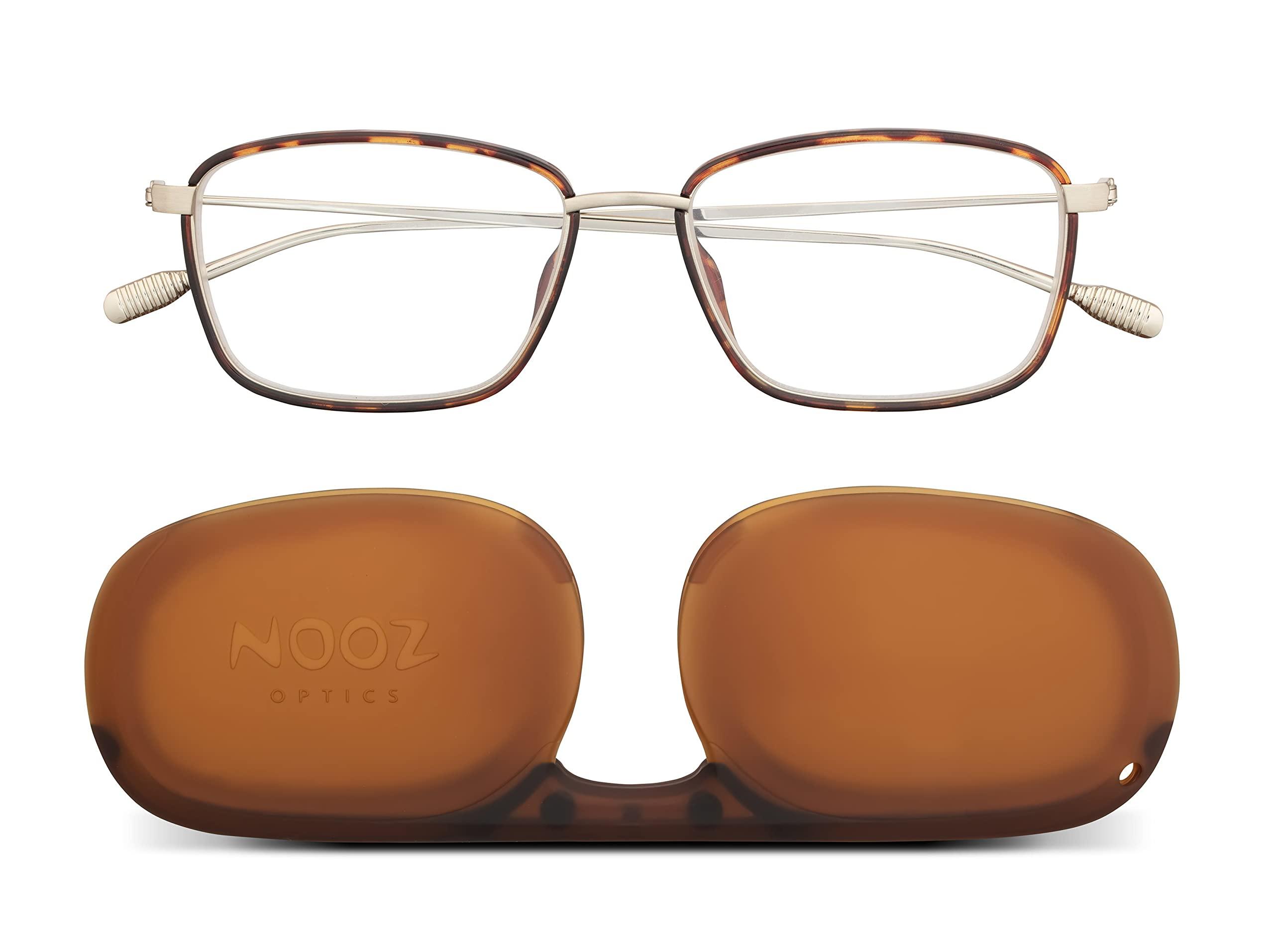 NOOZ NOOZ Optics Reading Glasses - Slim & Lightweight Reading Glasses for Women & Men with Compact Case - FARO DUAL Rectangular