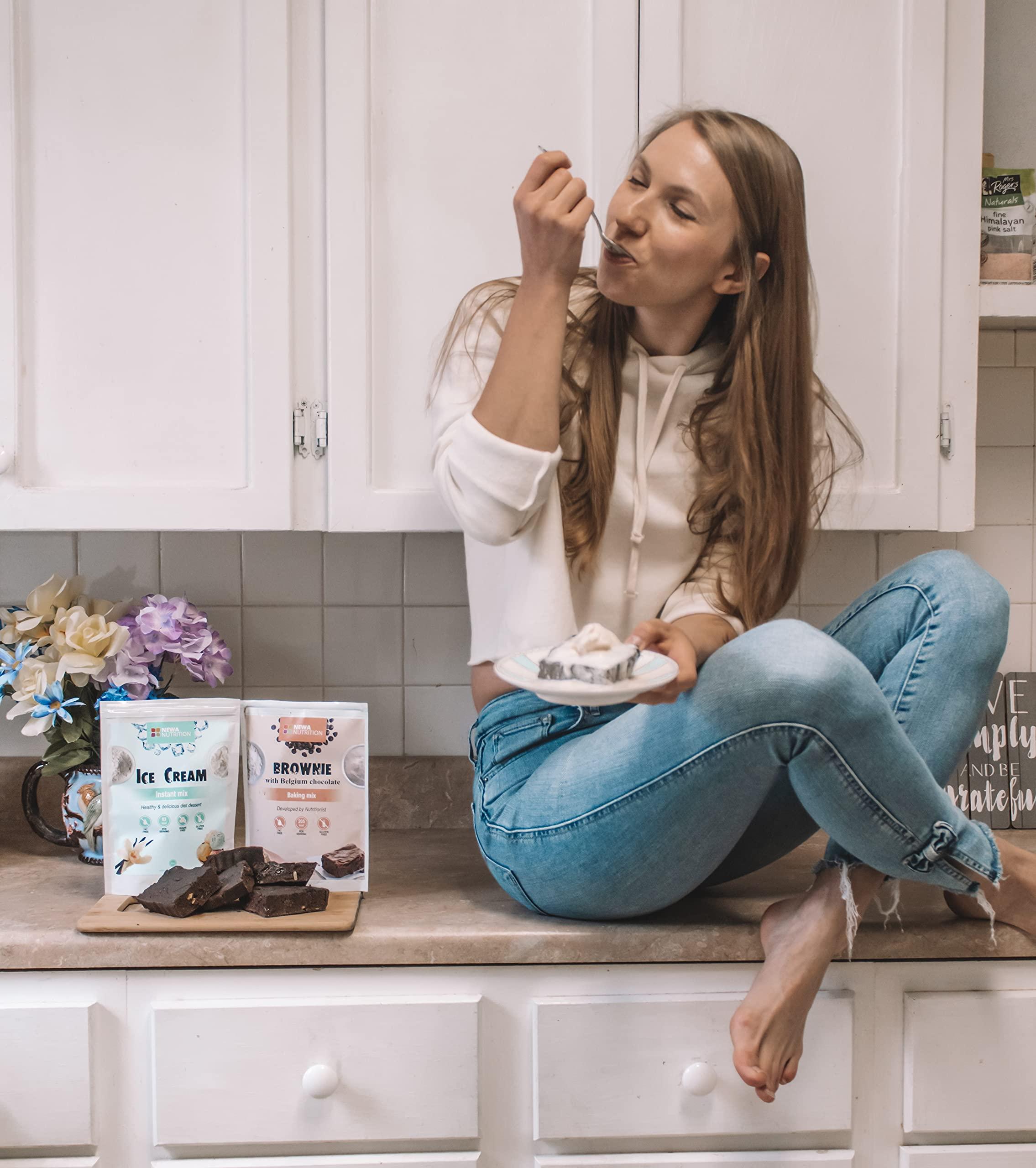 Newa Nutrition Sugar Free Ice Cream Mix – Keto Diet Friendly, Low Carb & Natural, Non GMO, Vanilla. Weight: 8oz/226.8 gr.