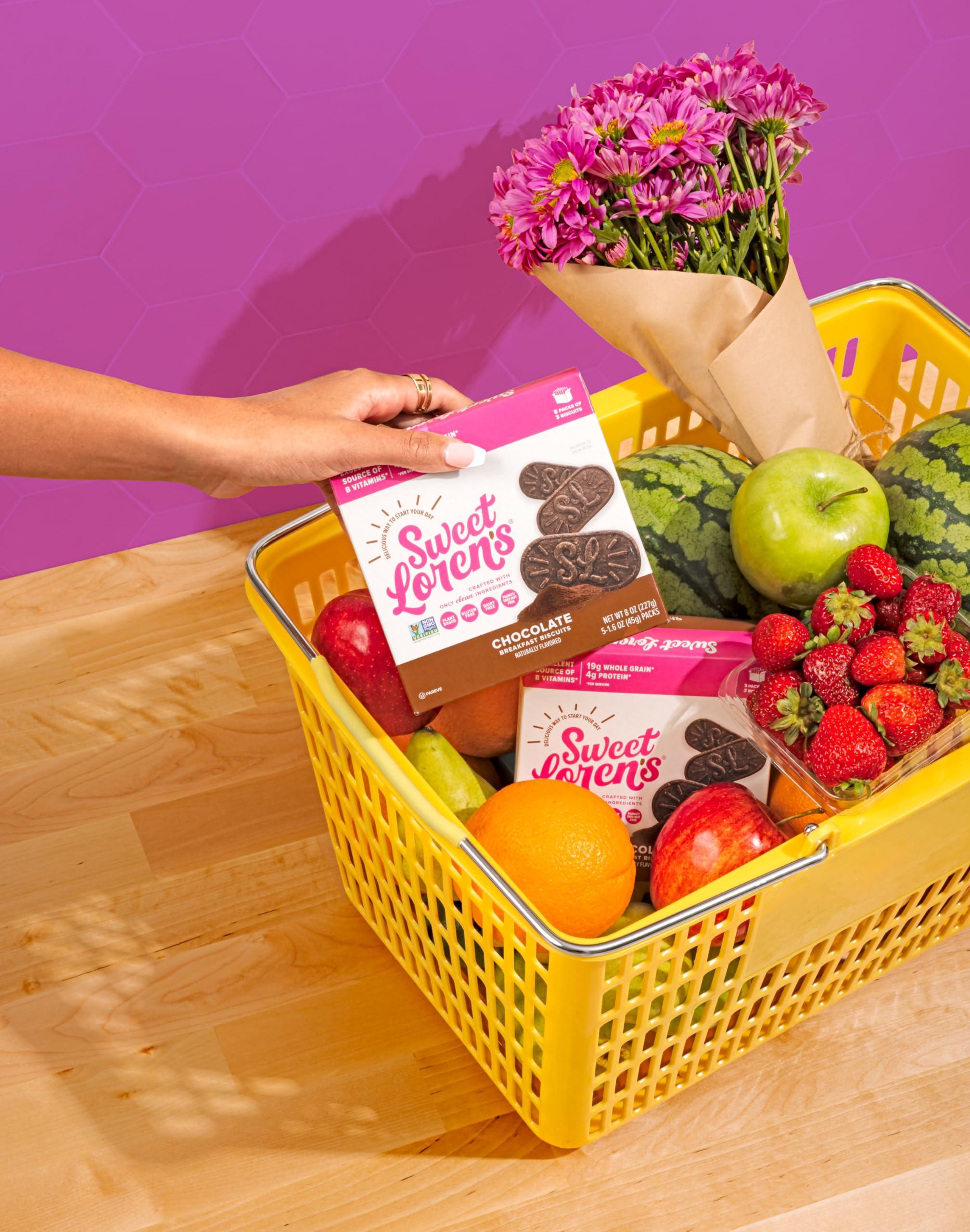 Sweet Loren\'s Sweet Loren\'s Vegan Breakfast Biscuits | Chocolate | 4g Protein, 19g Whole Grains | Plant Based, Gluten Free, Dairy Free, Nut Free Snacks | 6 Pack (30 Total Biscuits, 1.6 ounce each)