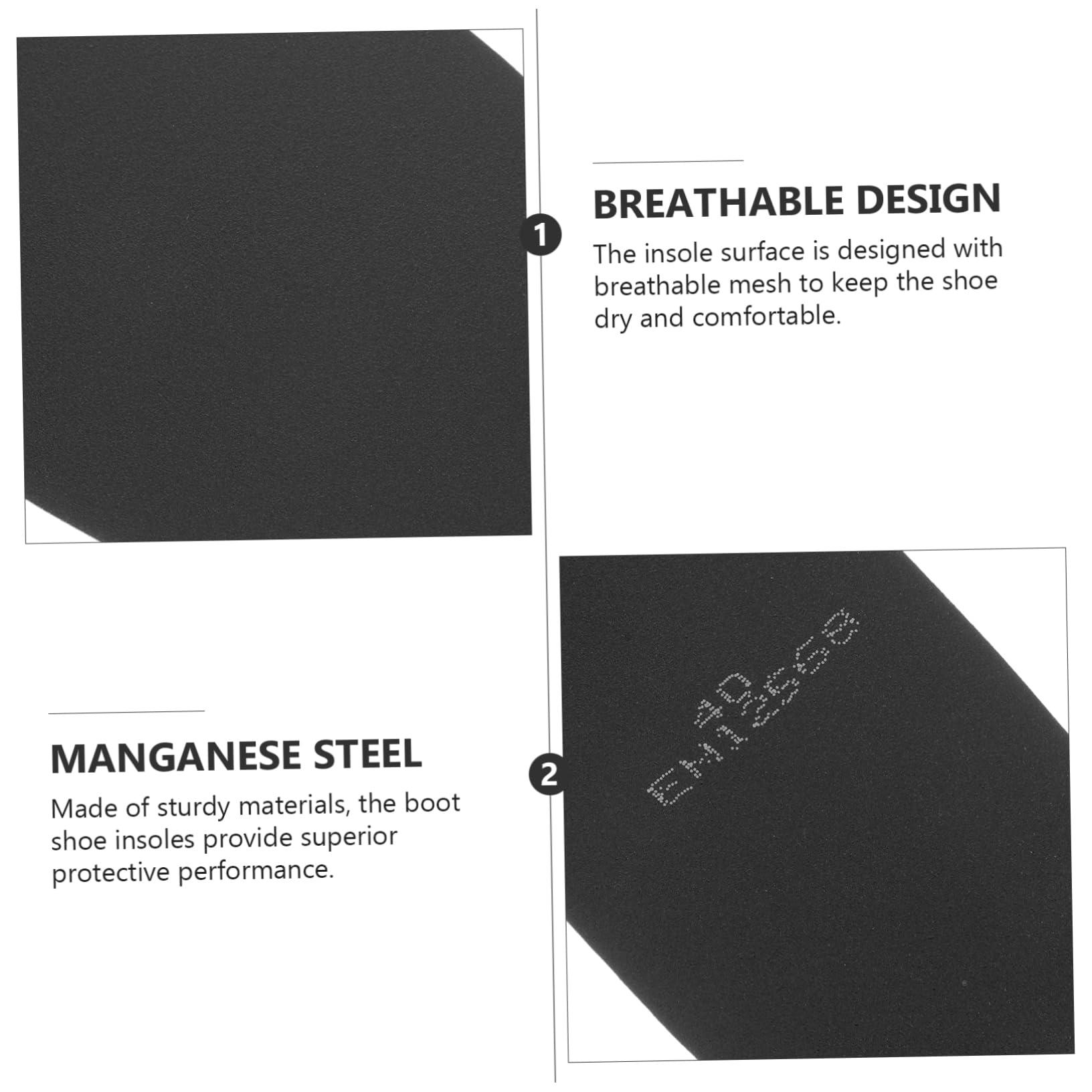 DOITOOL DOITOOL Sole Insoles 1 Pair Work Boots Shoe Insert Boots Unisex Plug-in Manganese Steel Steel Insoles Men Insole Metal Shoe Insoles Shoe Inserts for Men Soles