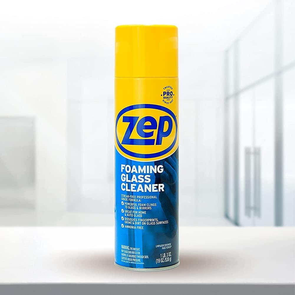 Zep Zep Foaming Glass Cleaner - 19 oz (Case of 12) ZUFGC19 - Streak-Free Professional Grade Formula that Dissolves Dirt, Fingerprints and Grime on Glass, Mirrors, Windows and Plexiglas in Home, Business,