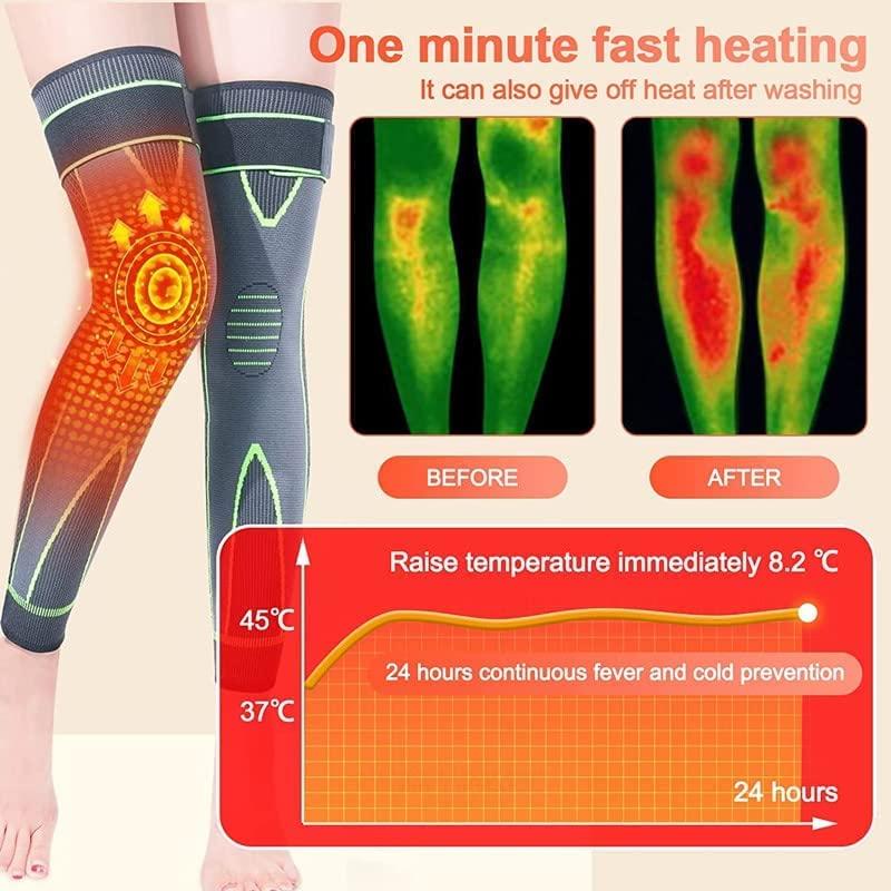 Thrseely Tourmaline Acupressure Self-heating Shaping Knee Sleeve with Socks Set, Mugwort Acupressure Heating Knee Sleeve Tourmaline Self-Heating Knee Pads with Black Self-Heating Socks for Men and Women, 2XL
