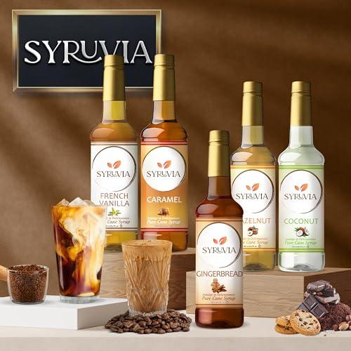 SYRUVIA Syruvia Vanilla Syrup for Coffee with Pump 25.4 fl oz Kosher,