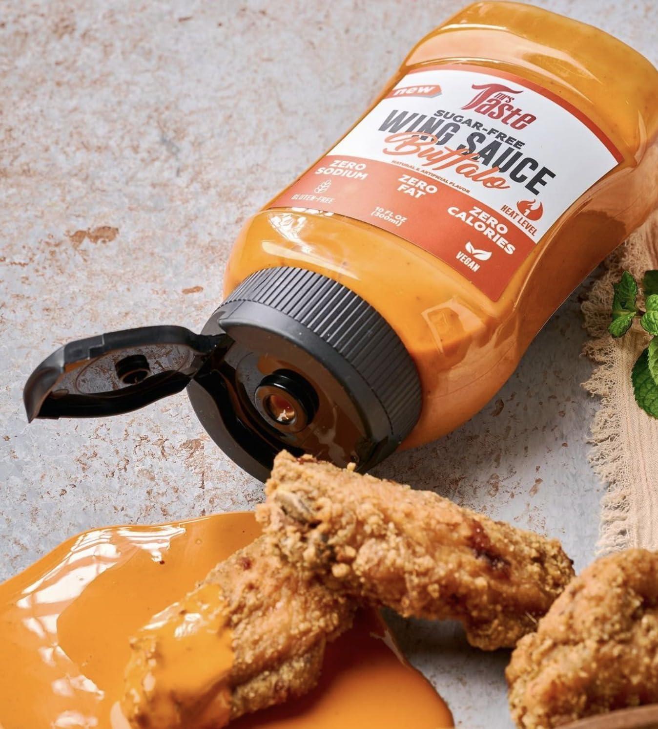 Mrs Taste Mrs Taste Sugar Free Sauce, Zero Calories, Zero Sodium, Zero Sugar, High Fiber, Keto Friendly, Paleo Friendly, Low Calorie Option, Condiments and Sauces (10 oz, Buffalo)