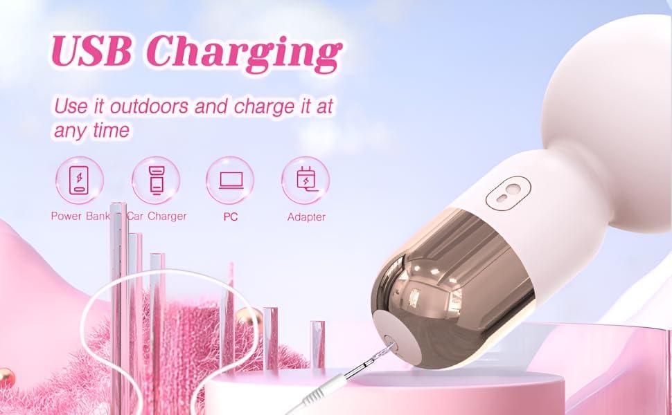 Bella Bliss Bella Bliss Body Massager, Rechargeable Wireless Massager, Handheld Massager (Purple)