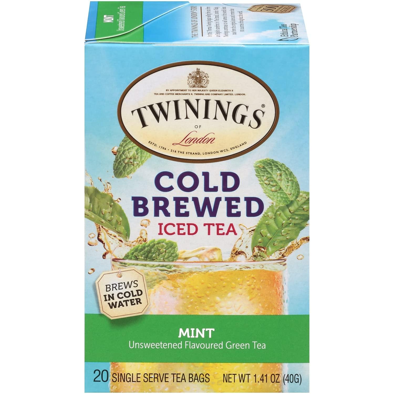 Twinings Twinings of London Cold Brew Green Tea with Mint Tea Bags, 20 Count