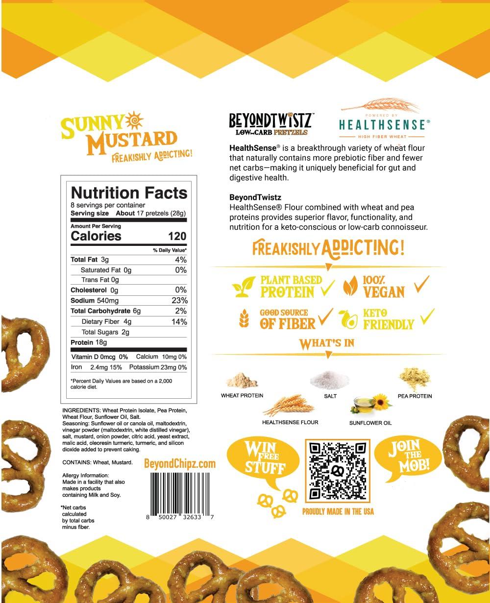 BeyondChipz BeyondTwistz Low Carb Pretzels, Ultimate Sampler Pack, Keto Friendly, 2g Net Carbs, 18g Protein, Powered By HealthSense High Fiber Wheat Flour, Family Size 8oz Bag, Pack of 4