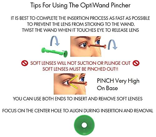 OptiWand OptiWand Pincher Soft Contact Lens Inserting Removing Tool. Helper to Pinch Eye Lenses for Removal. Applicator Inserter Remover Extractor Device. Gift Eyes Contacts Insertion Removal Solution Stick
