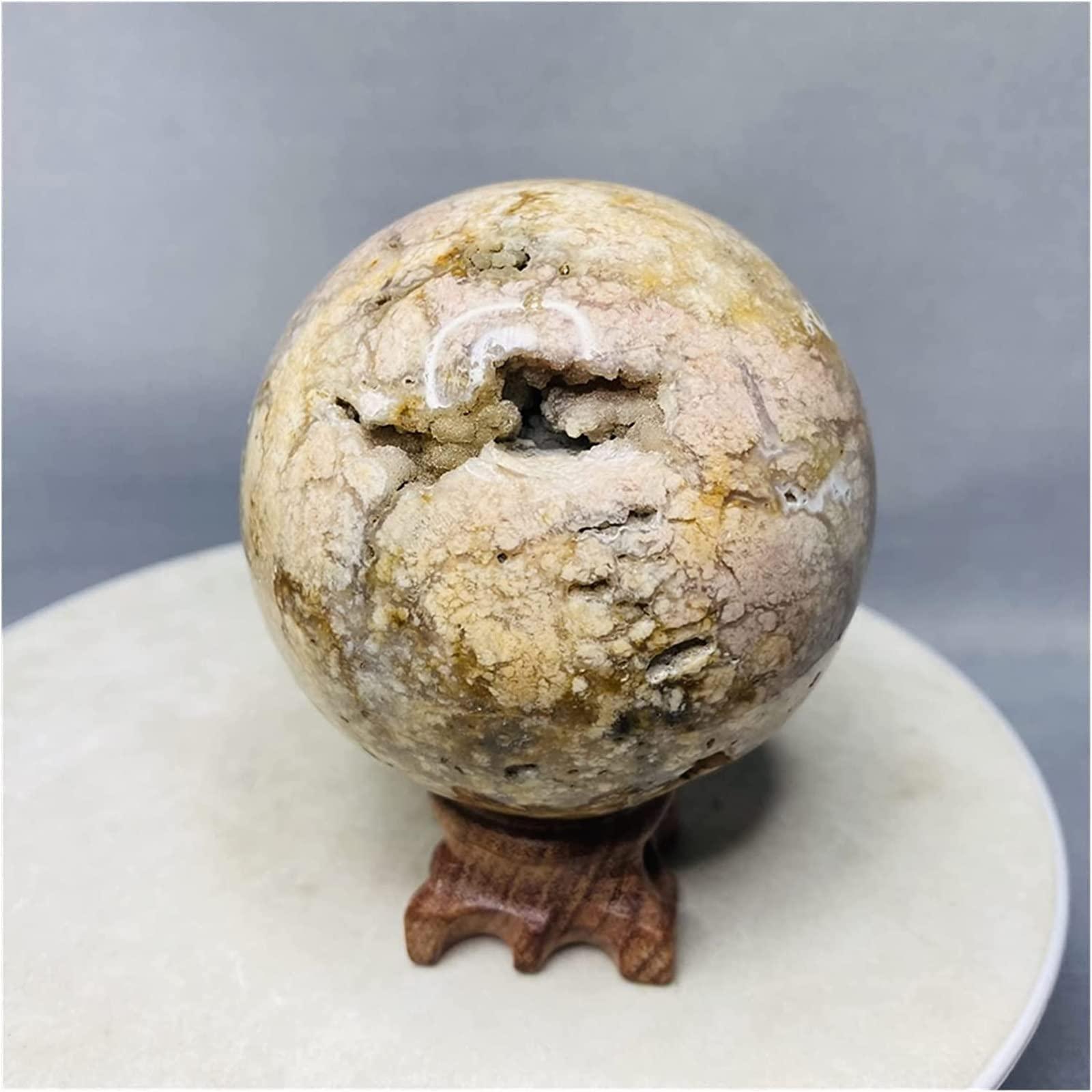 AMHIL AMHIL Amethyst Rough Stone 82mm Natural Crystal Pink Amethyst Crystal Cherry Agate Geode Ball (Color : Size 78mm)