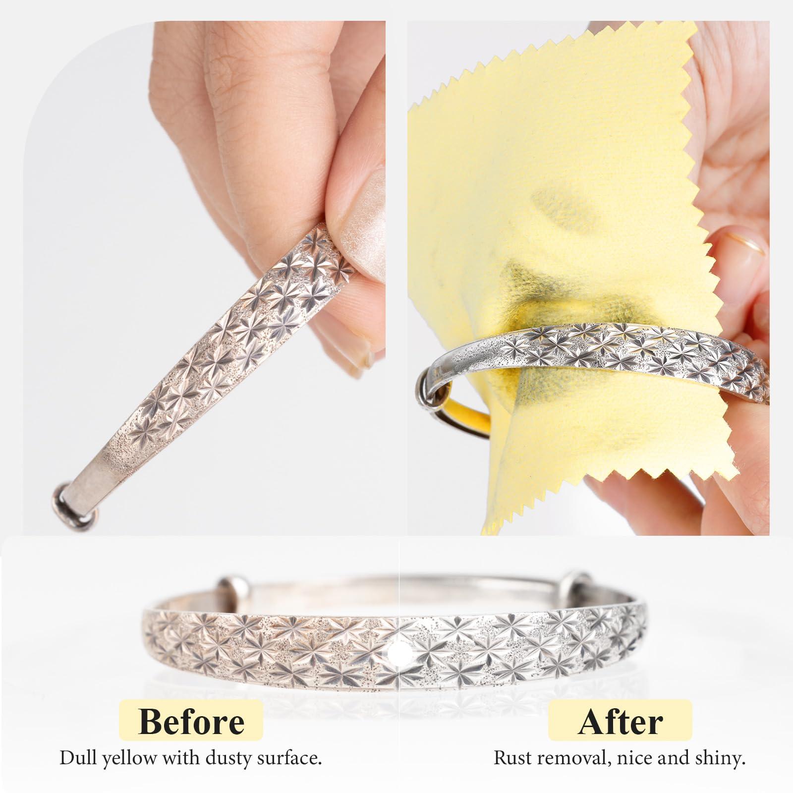 Muka Muka 500 Pcs Custom Polishing Cloths 1.5\" x 3.2\", Blue Jewelry Cleaning Cloths for Silver, Gold, Platinum, Mini Size