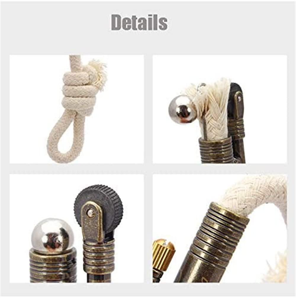 VAGILE 3PCS Windproof Rope Lighter Sailors Trench Vintage Lighter WWII Lighters Portable Survival Shepherds Lighter Outdoor Camping, No Need for Kerosene/Gas, Gifts Army Navy (Bronze + Silver + Golden B)