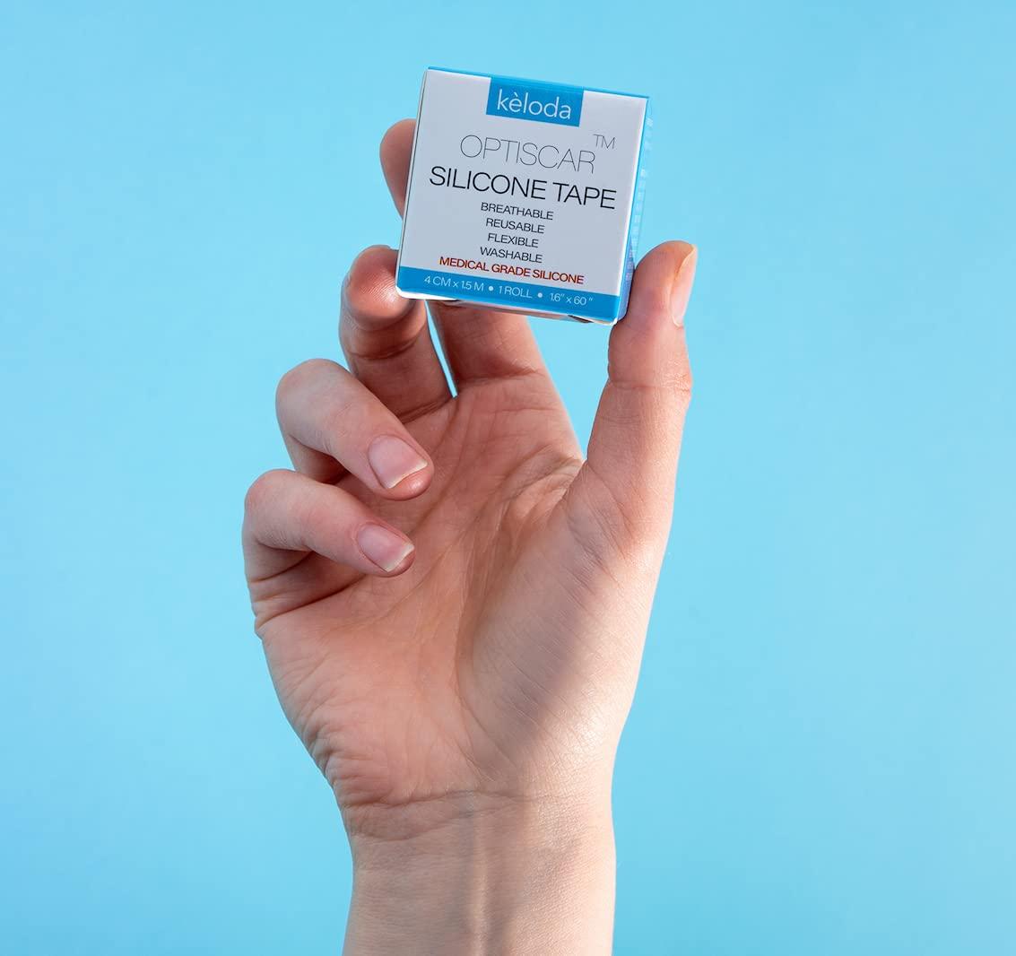 KÈLODA Silicone Scar Tape, Medical Grade Silicone Scar Sheets for Surgical Scars, Tummy Tuck, Lipo, C-Section Post Surgery Scar Treatment, Reusable & Breathable, 1 Roll (60 Sheets)