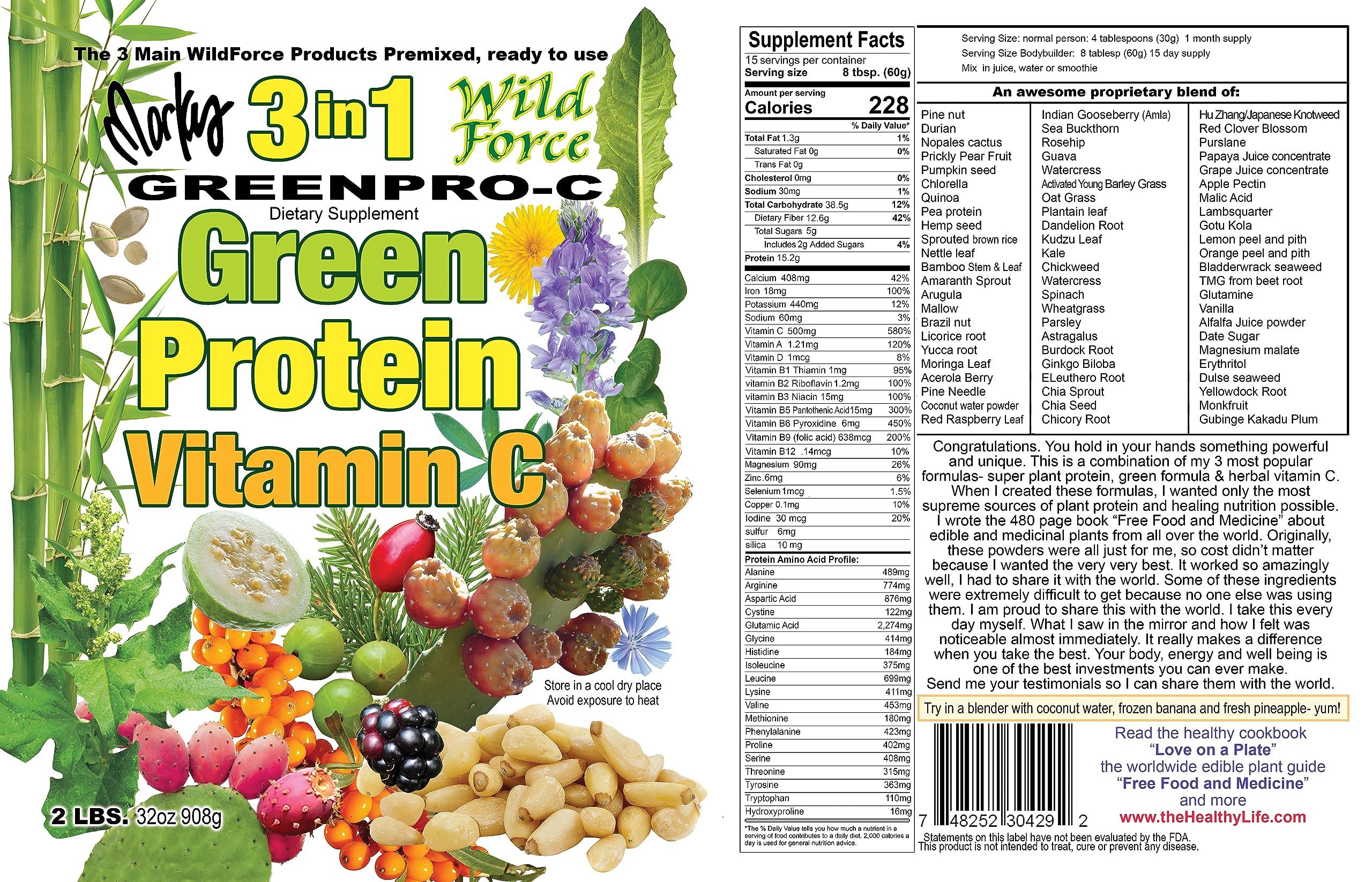 Wild Force Wild Force GreenPro-C (Pre-Mixed Greens, Protein, and Vitamin C Powder)
