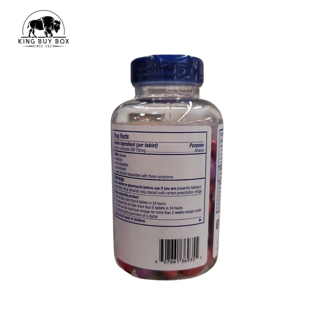 KING BUY BOX KING BUY BOX Pill Box (Color May Vary) Bundle with Chewy Bites Chewable Antacid Tablets for Heartburn Relief, Assorted Berries 108 ct. 2PACK Compatible with TUMS