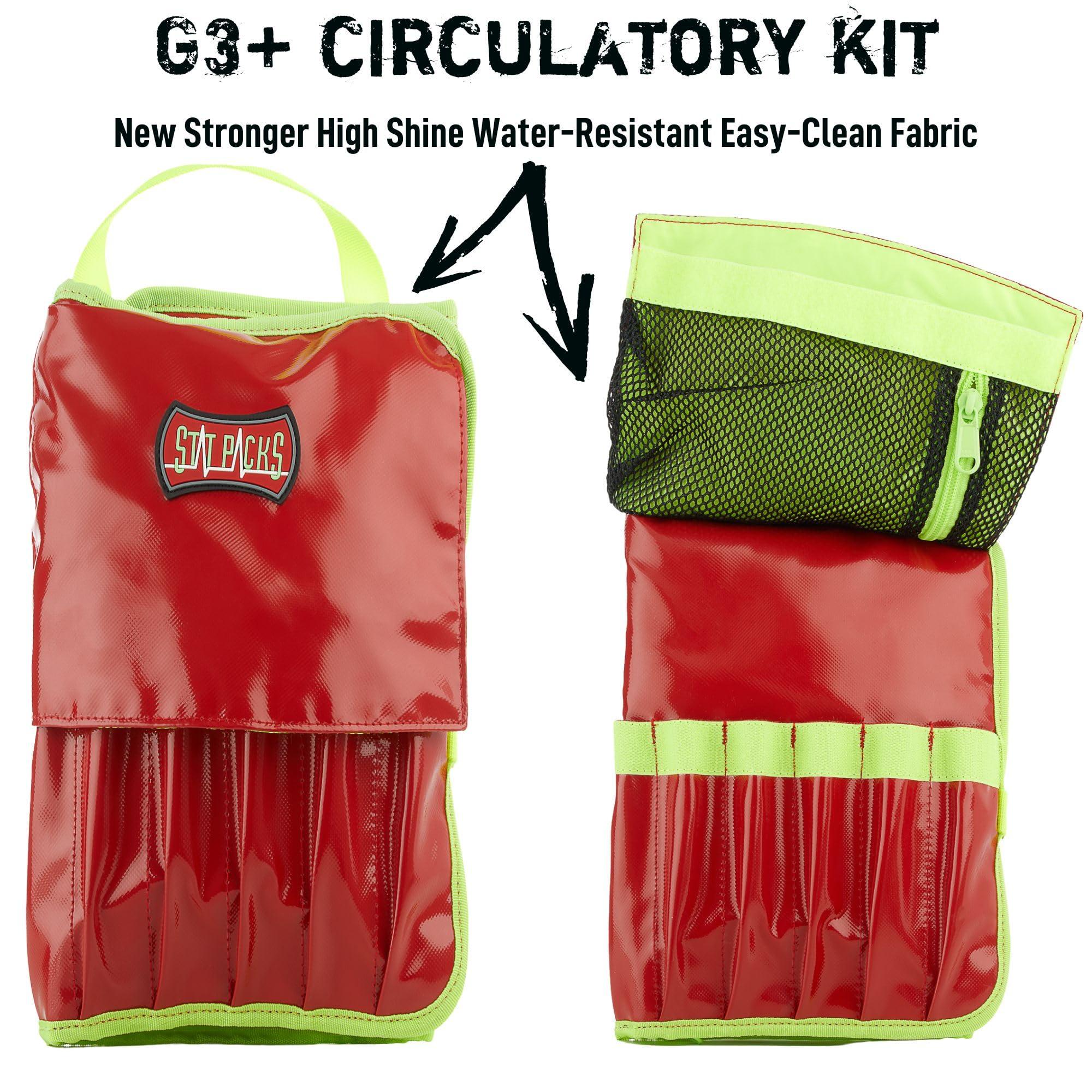 Statpacks Statpacks G3 Circulatory Kit First Aid IV Set Up Bag Module High Capacity Hot Cold Rapid Infusion Pressure Bag for EMS, Fire-Rescue, First Responders, Healthcare Professionals Red