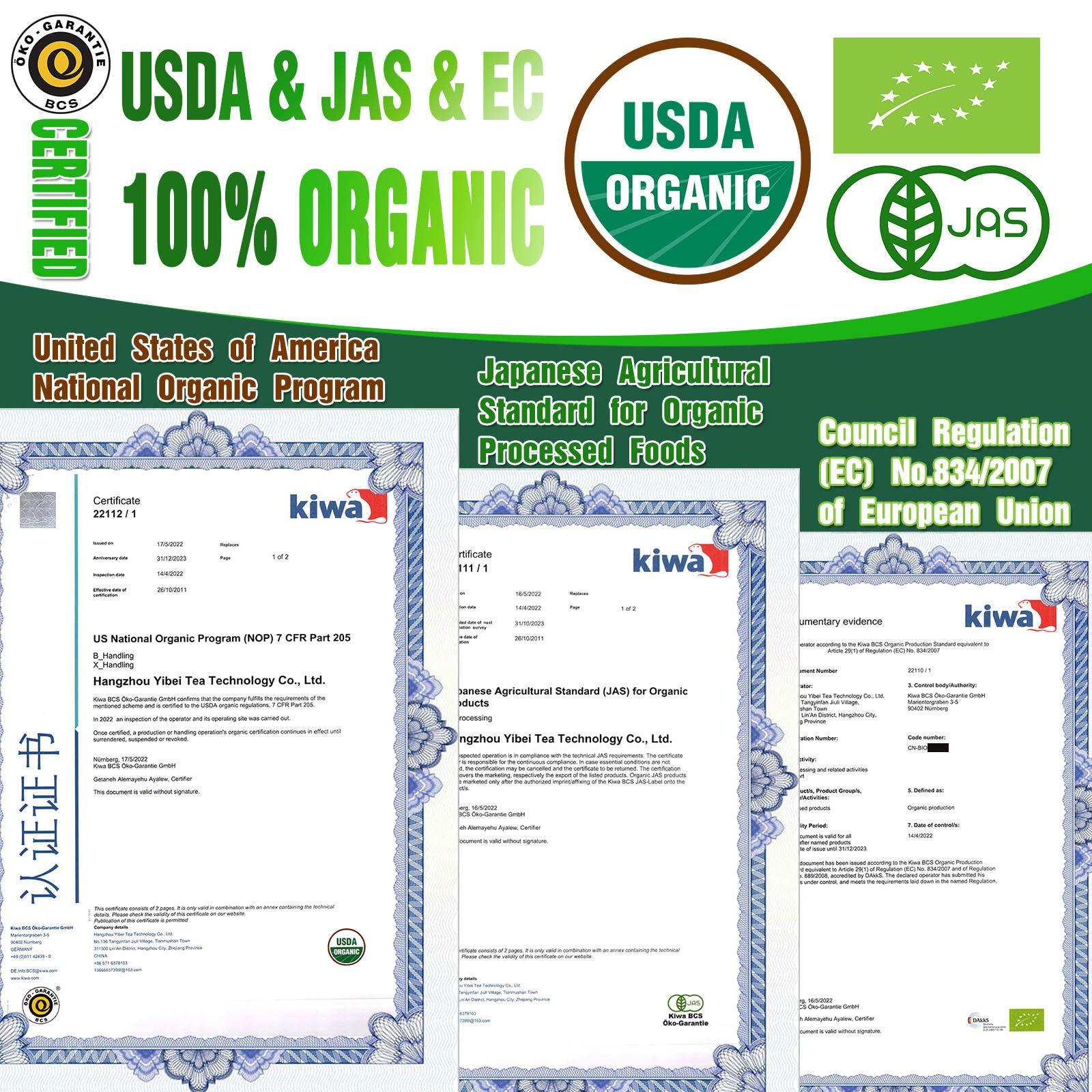 EFOOFAN EFOOFAN USDA Certified Organic Longjing Green Tea Loose Leaf, 3oz, Buds Leaves Hand-Picked, Authentic Chinese Dragonwell Tea Origin, Premium and Edible Long Jing