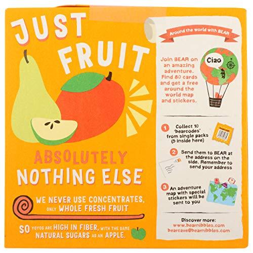 BEAR Bear Yoyo BEAR, Real Fruit Yoyos, 0.7 Oz, No added Sugar, All Natural, non GMO, Gluten Free, Vegan, Healthy on-the-go snack for kids & adults, Mango, 5 Count (Pack of 5)