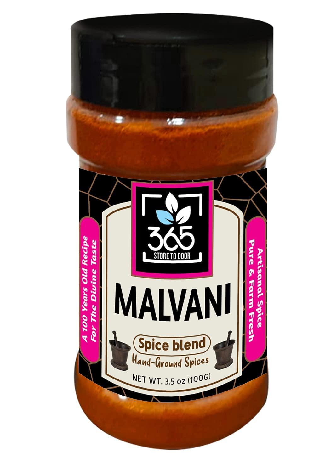 Veena Veena 365 Store to Door Indian Spice – Malvani Masala, 100 gm. | Homemade Powdered | for Healthy Cooking | Ready to use | All Seasonings Spices | Pure & Hygiene | Spice Mix – Pack of 1
